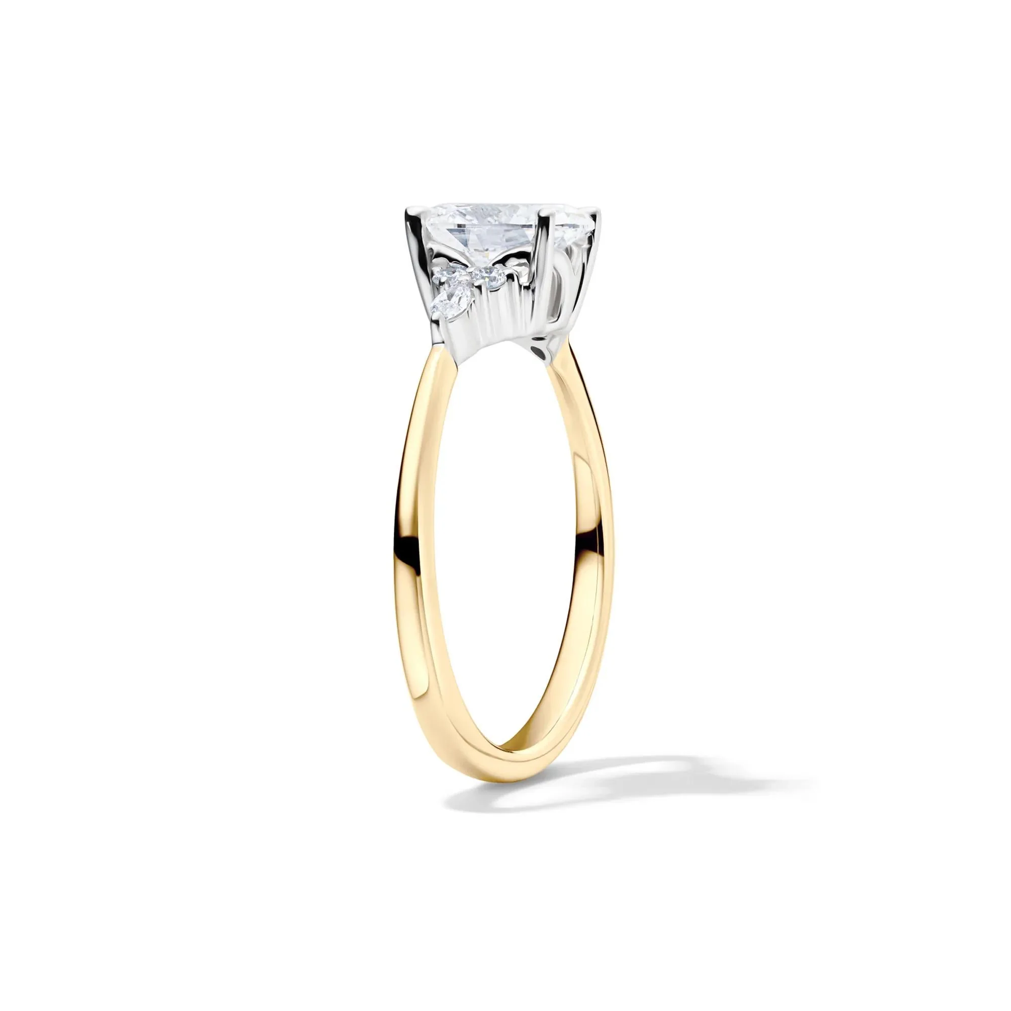 1 CT. Tw. Lab Grown Diamond Oval Engagement Ring 14K Yellow and White Gold Size 6 1mm - Image 3