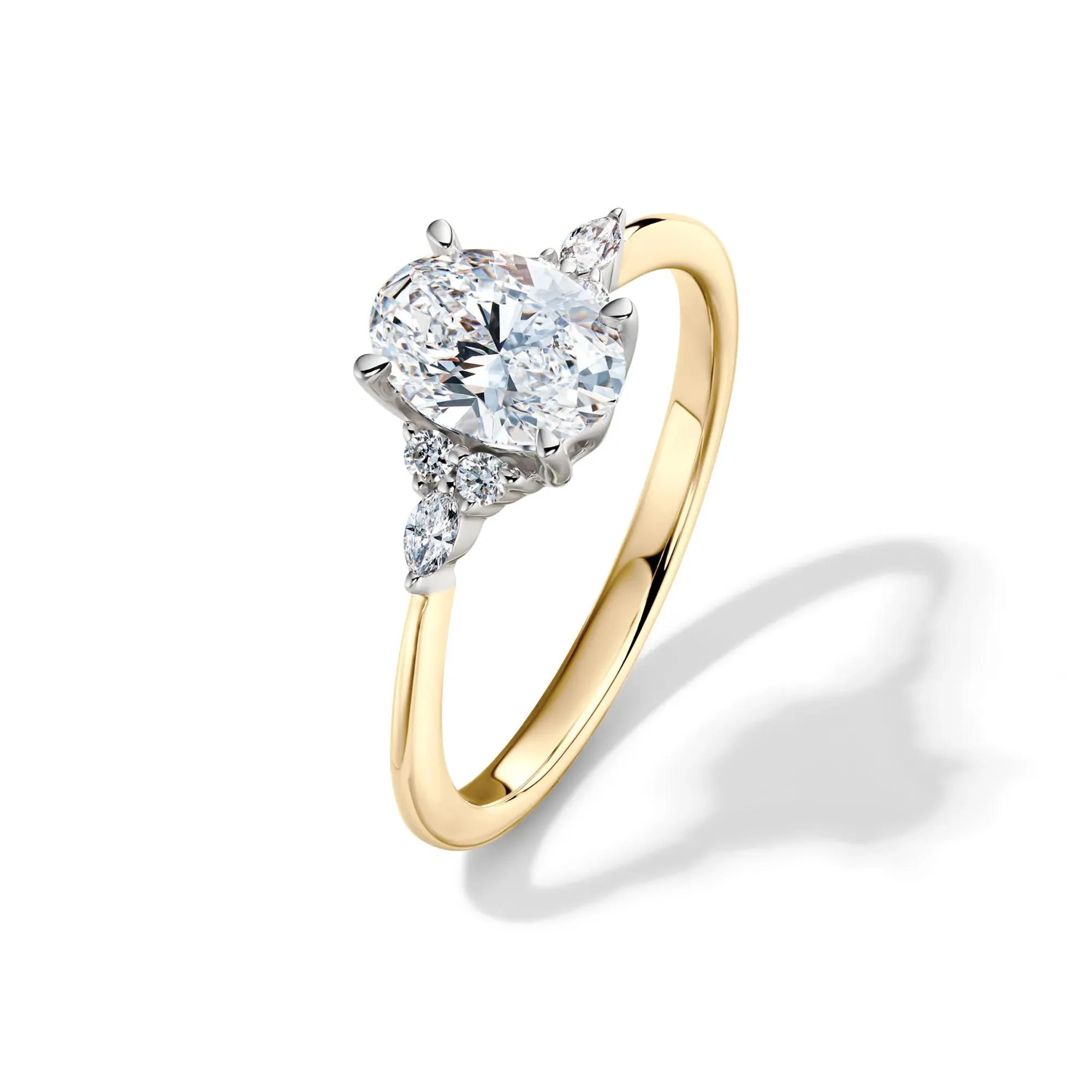 1 CT. Tw. Lab Grown Diamond Oval Engagement Ring 14K Yellow and White Gold Size 8 1mm - Image 4