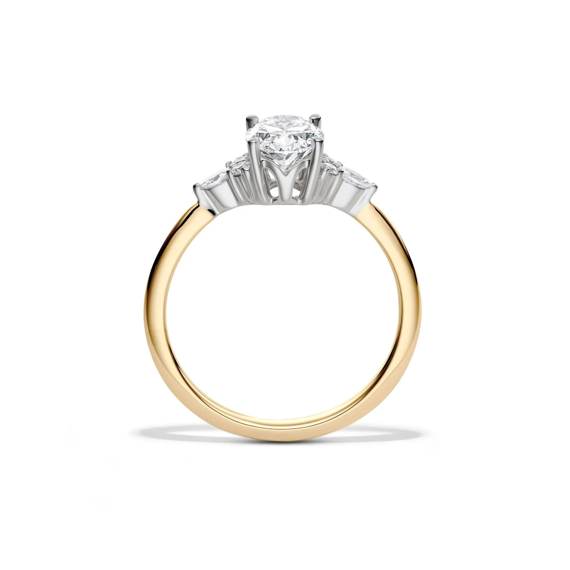 1 CT. Tw. Lab Grown Diamond Oval Engagement Ring 14K Yellow and White Gold Size 9 1mm - Image 2