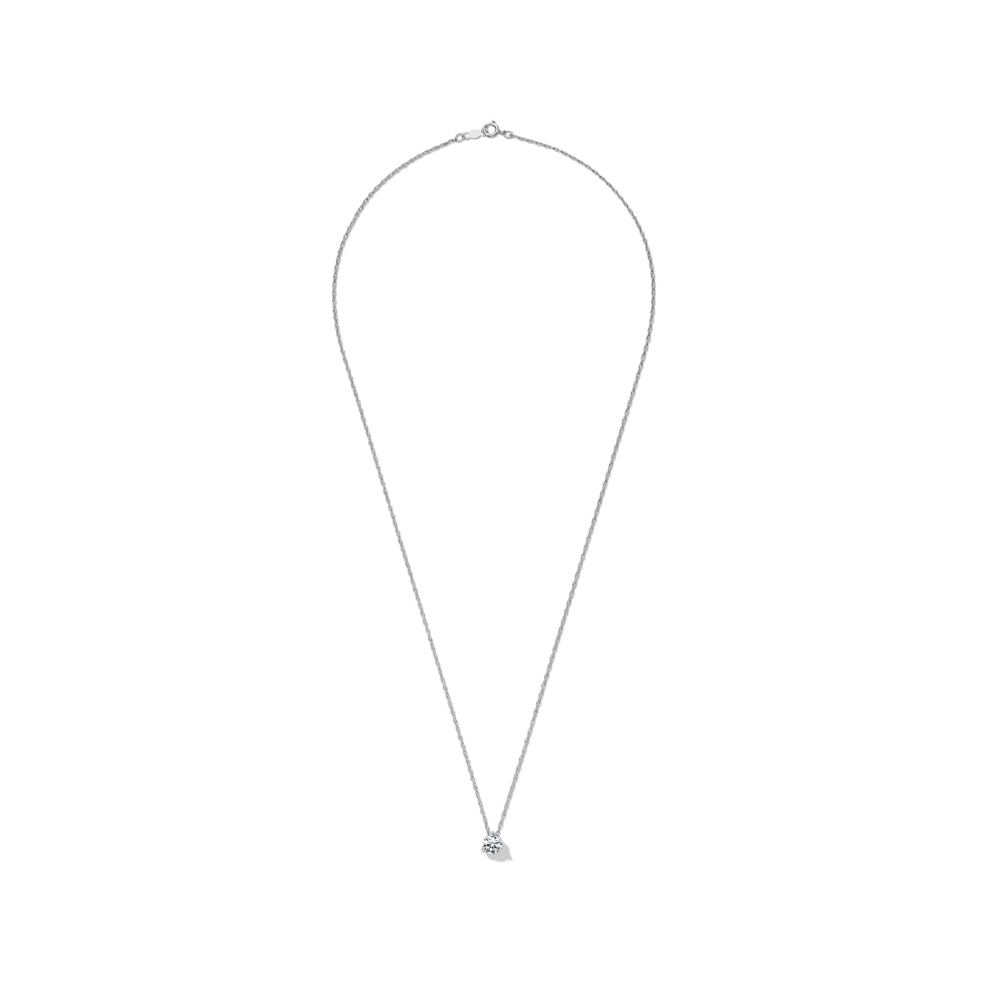 1/2 CT. Tw. Lab Grown Diamond Solitaire Pendant 14K White Gold Ring Round Brilliant Cut Size 5.20mm - Image 2