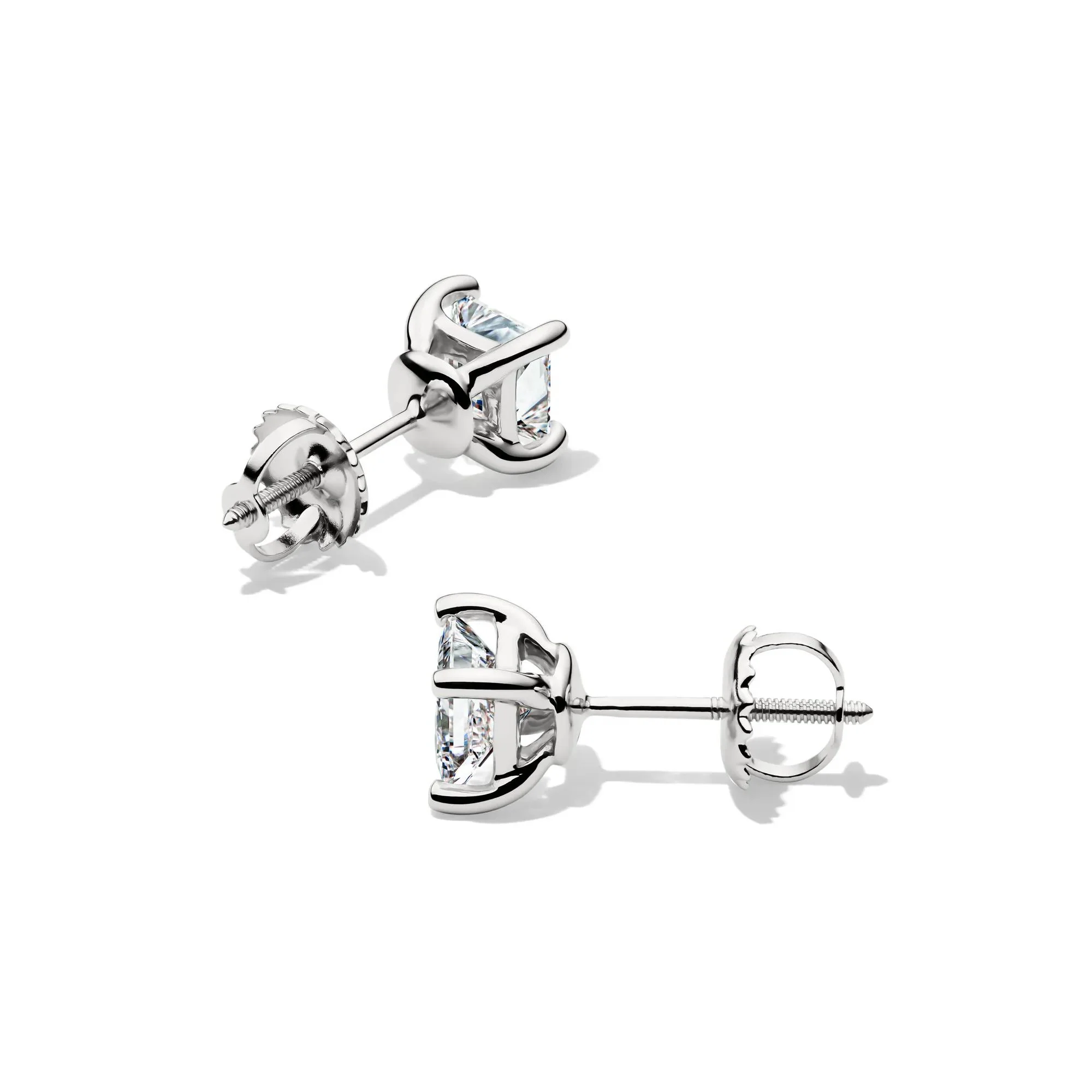 1 CT. Tw. Lab Grown Diamond Princess-Cut Martini Stud 14K White Gold Size 4.50mm - Image 2