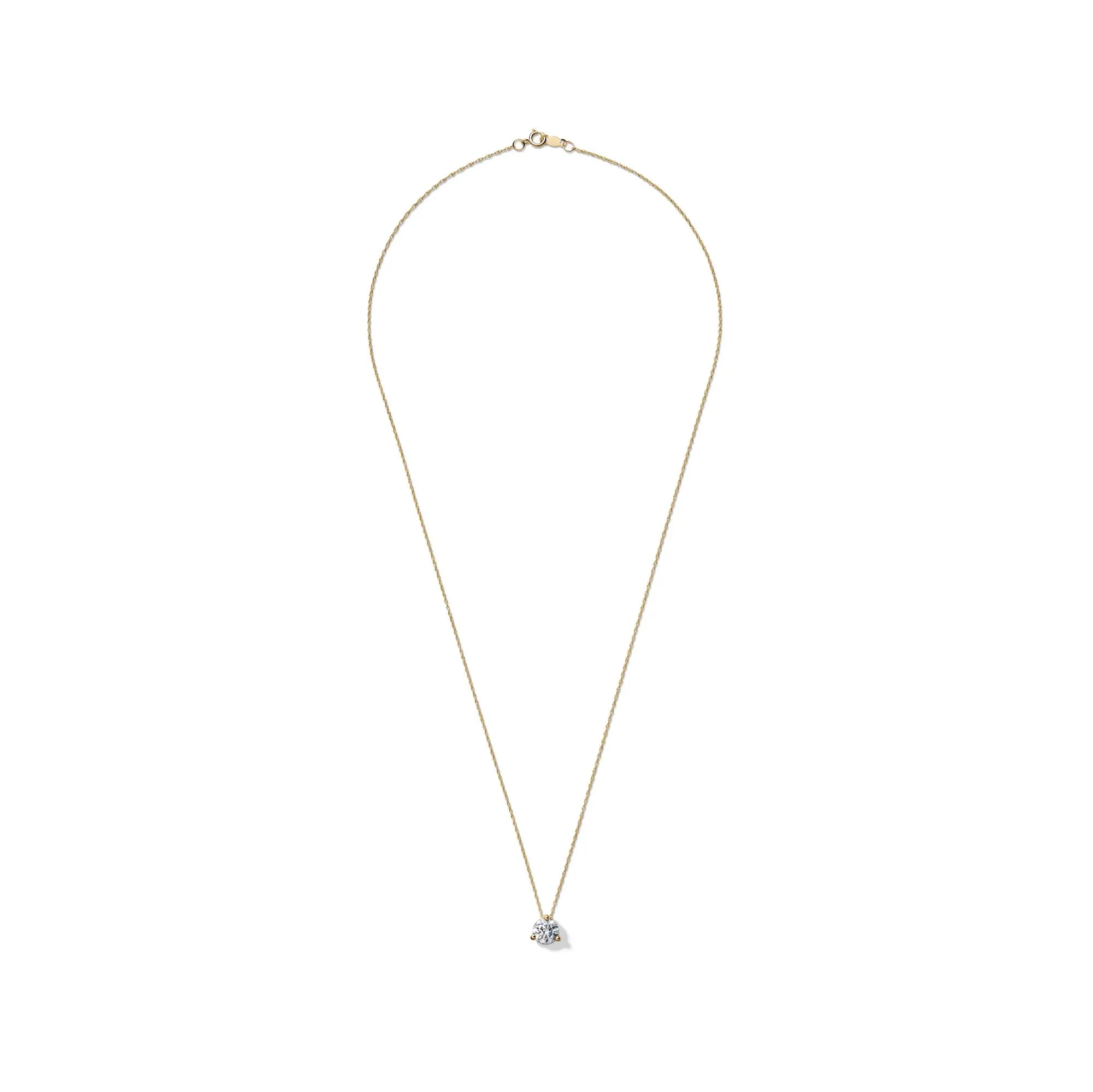 1 CT. Tw. Lab Grown Diamond Solitaire Pendant 14K Yellow Gold Ring Size 6.70mm - Image 2
