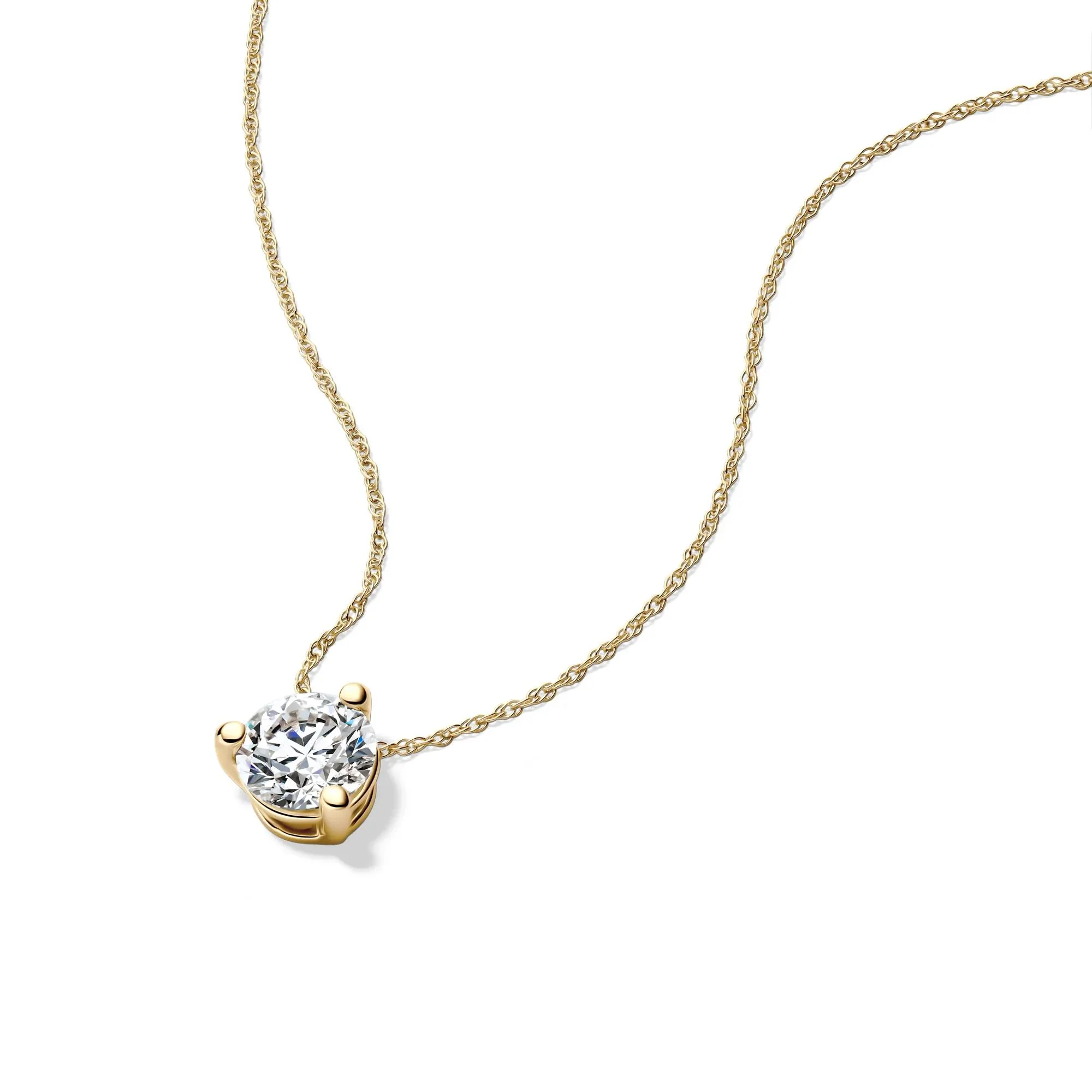 1 CT. Tw. Lab Grown Diamond Solitaire Pendant 14K Yellow Gold Ring Size 6.70mm - Image 4