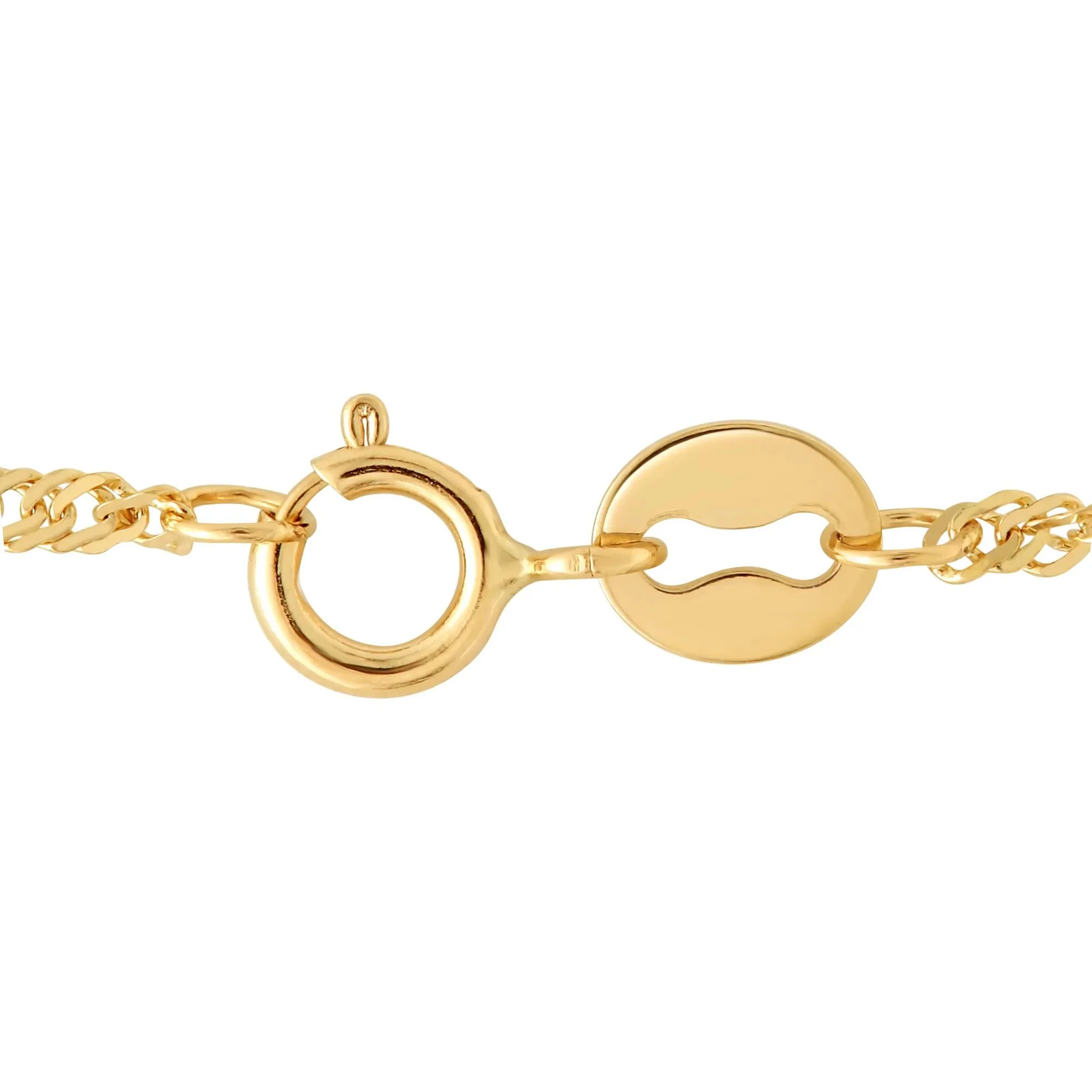Solid Singapore Chain 14K Yellow Gold Necklace Size 20" - Image 2