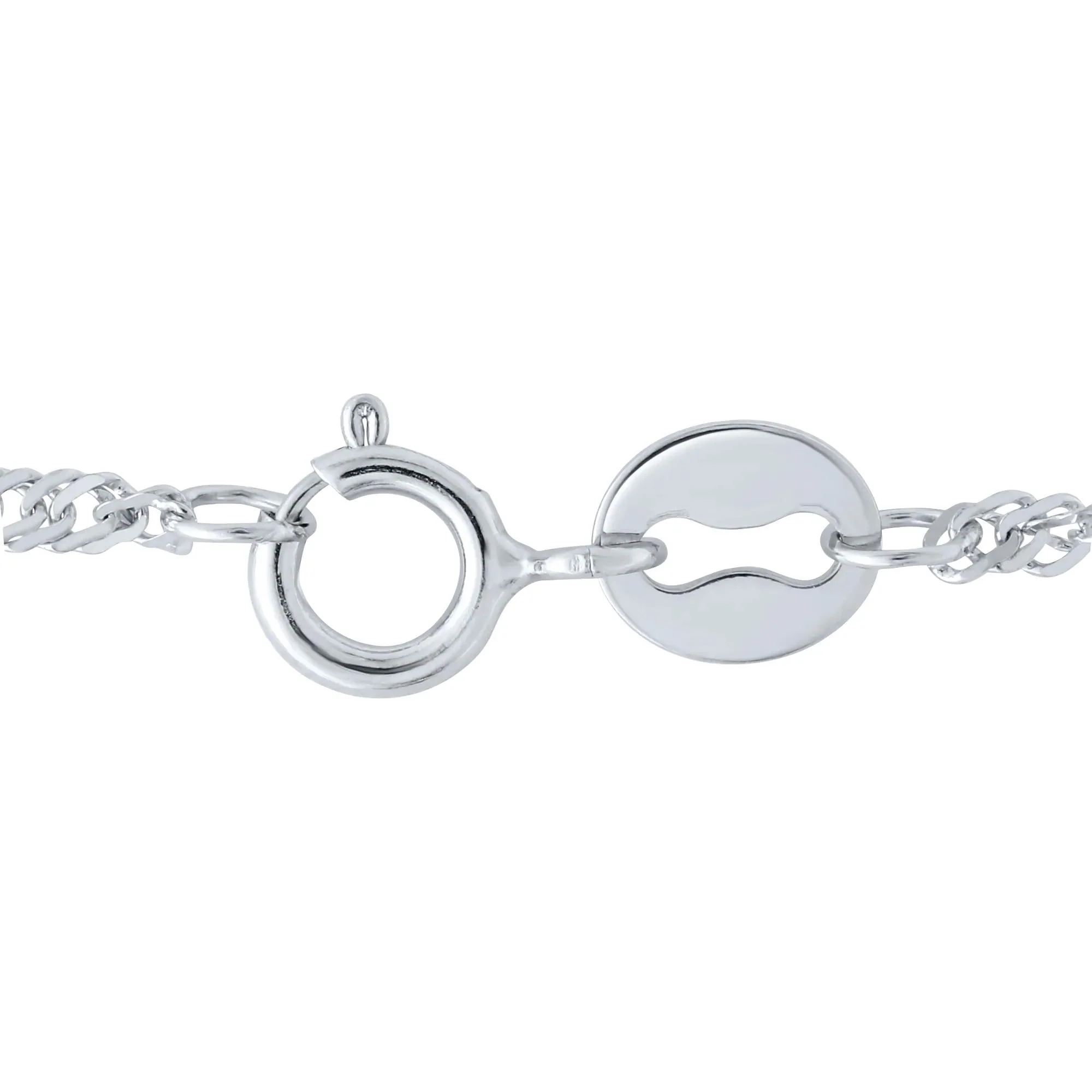 Solid Singapore Chain 14K White Gold Necklace Size 18" - Image 2