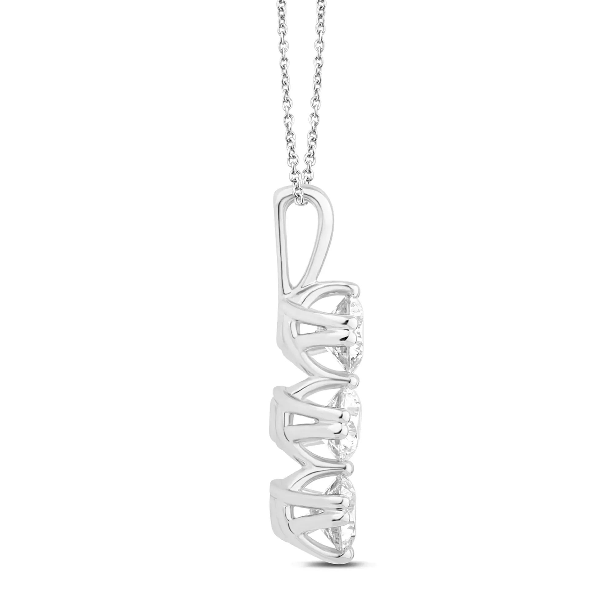 1/2 CT. Tw. Lab Grown Diamond Drop Pendant Necklace 14K White Gold Size 18" - Image 2