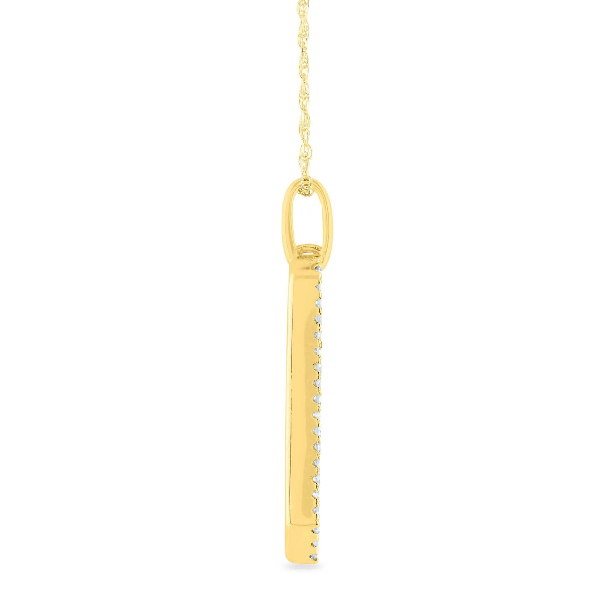 1/5 CT. Tw. Ruby and Diamond Pendant Necklace 10K Yellow Gold Size 18" - Image 2