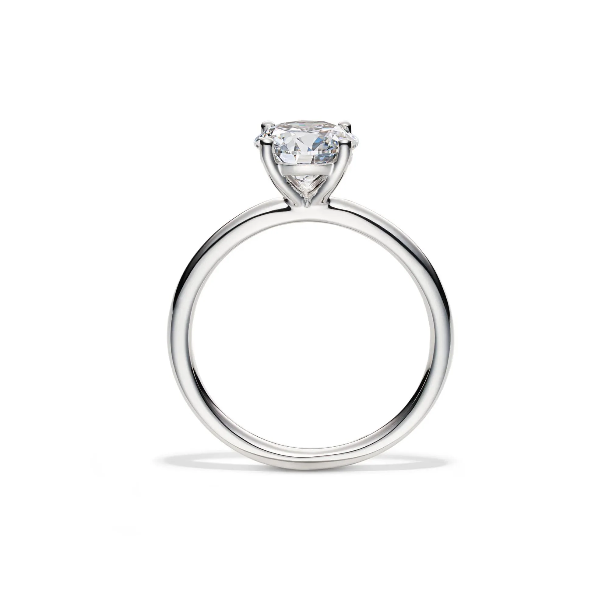 Lab Grown Diamond Solitaire Round Engagement Ring 14K White Gold (1/2 CT.) Size 4.5 2mm - Image 2