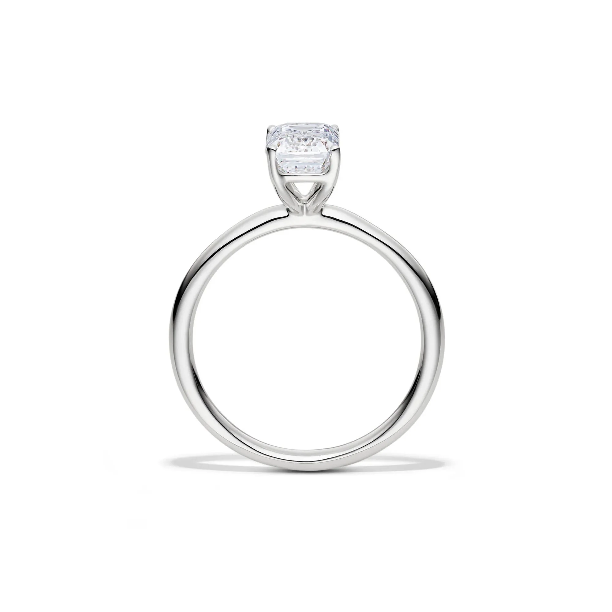 Lab Grown Diamond Emerald-Cut Solitaire Ring 14K White Gold (1/2ct) Size 5 2mm - Image 2