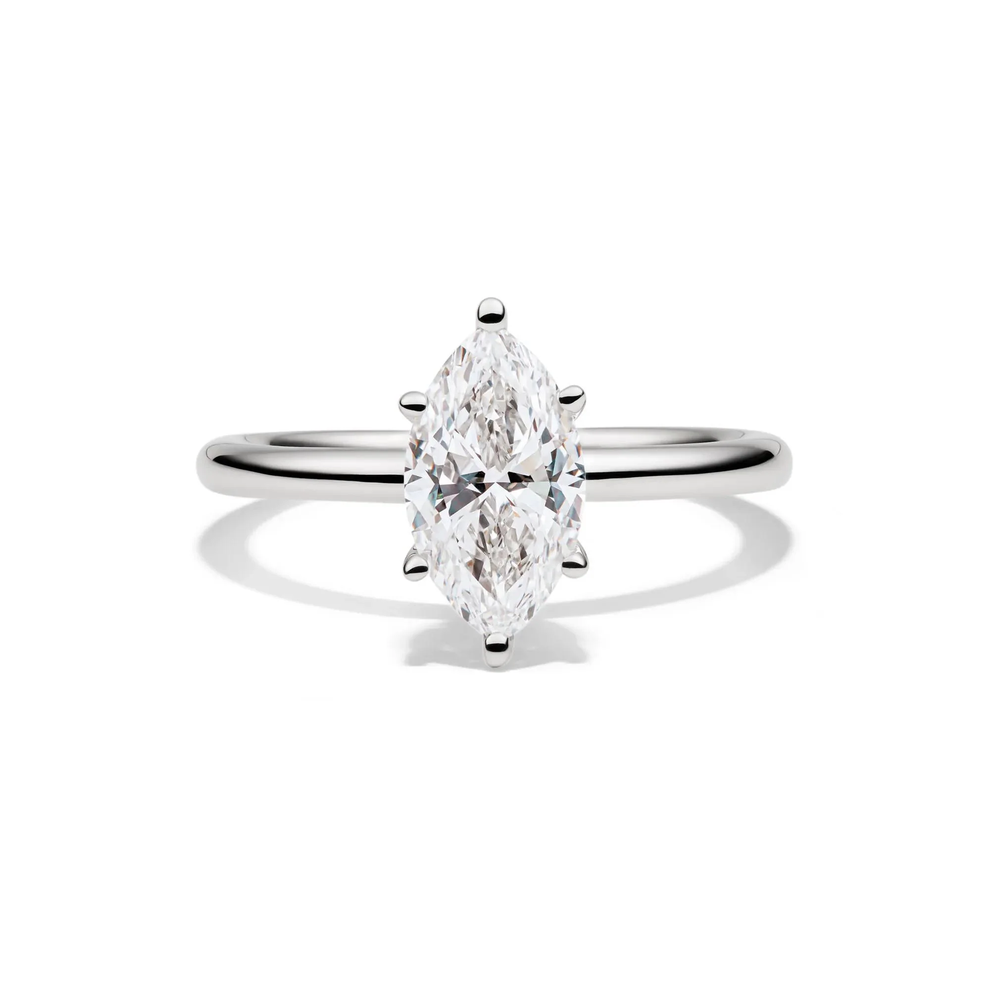 Lab Grown Diamond Solitaire Marquise Engagement Ring 14K White Gold (1/2 CT.) Size 7.5 2mm