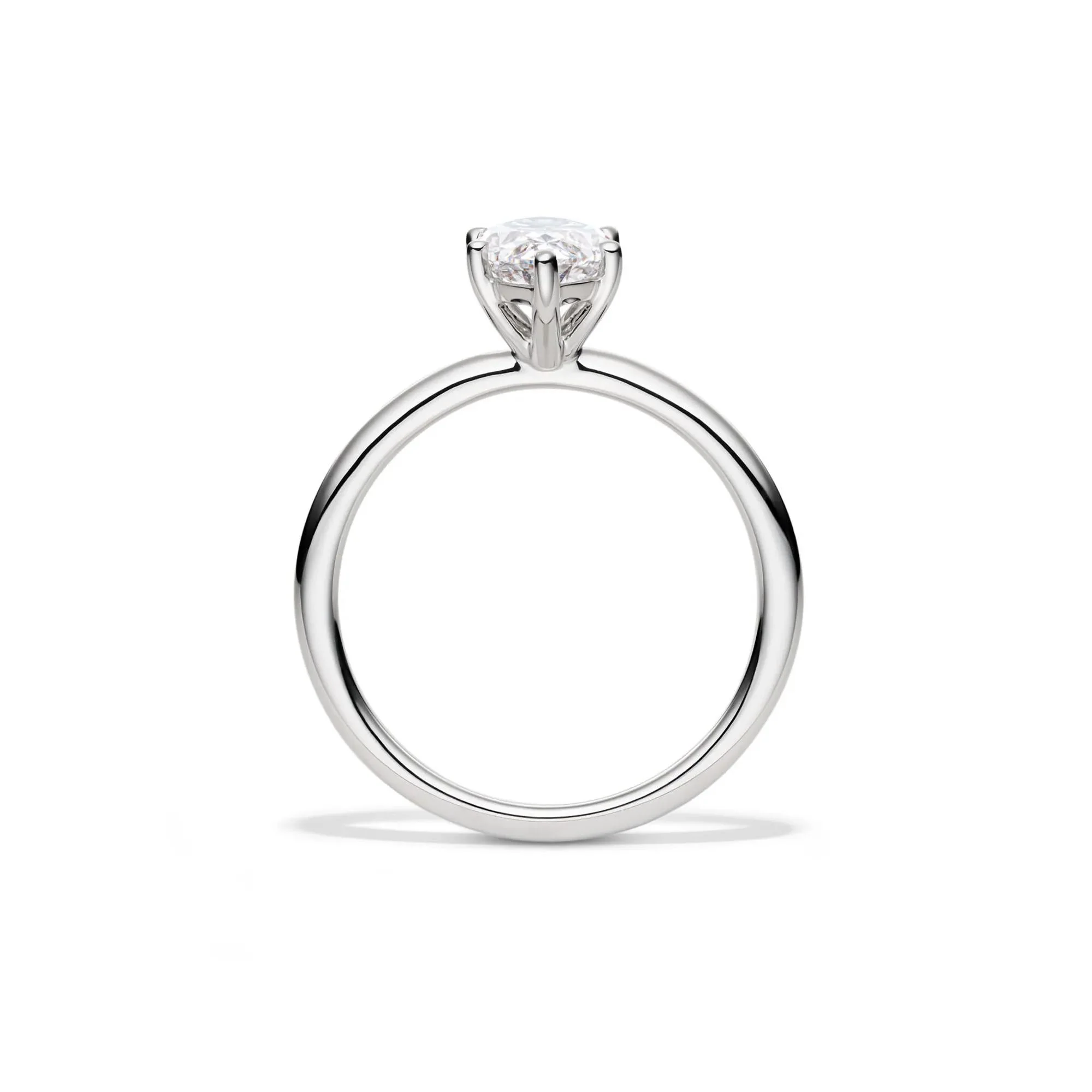 Lab Grown Diamond Solitaire Marquise Engagement Ring 14K White Gold (1/2 CT.) Size 8 2mm - Image 2