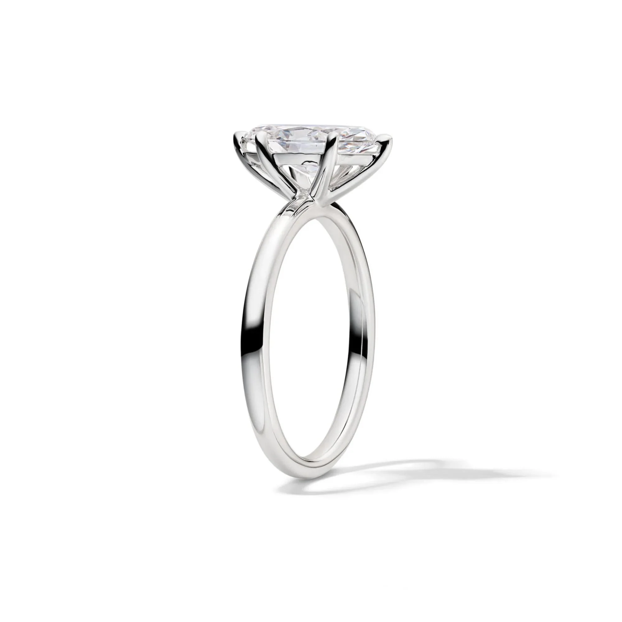 Lab Grown Diamond Solitaire Marquise Engagement Ring 14K White Gold (1/2 CT.) Size 9.5 2mm - Image 3