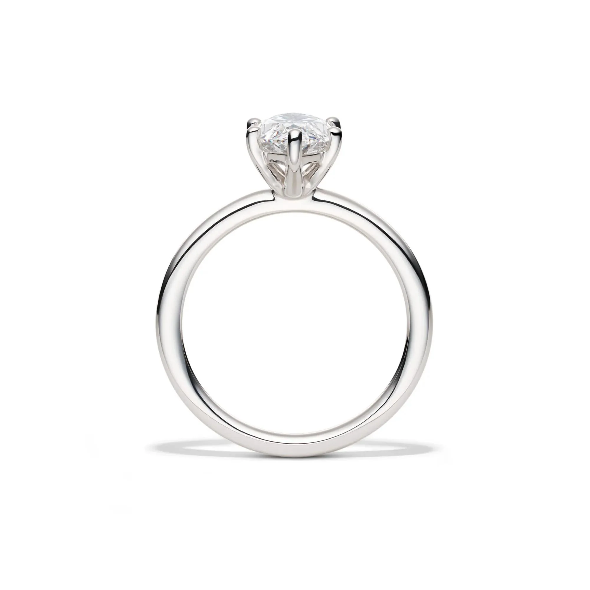 Lab Grown Diamond Solitaire Marquise Engagement Ring 14K White Gold (2 CT.) Size 5.5 2mm - Image 2