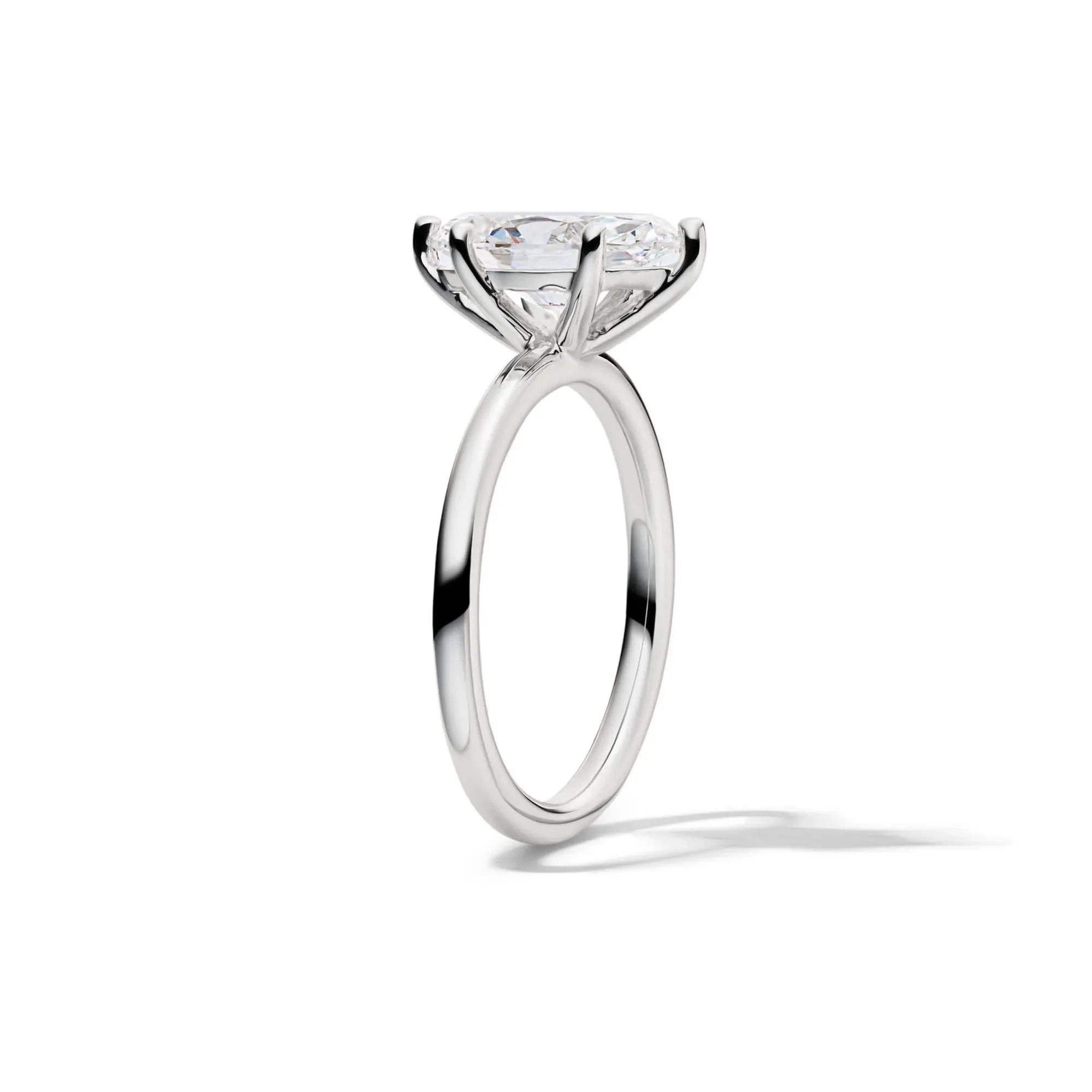 Lab Grown Diamond Solitaire Marquise Engagement Ring 14K White Gold (2 CT.) Size 5.5 2mm - Image 3