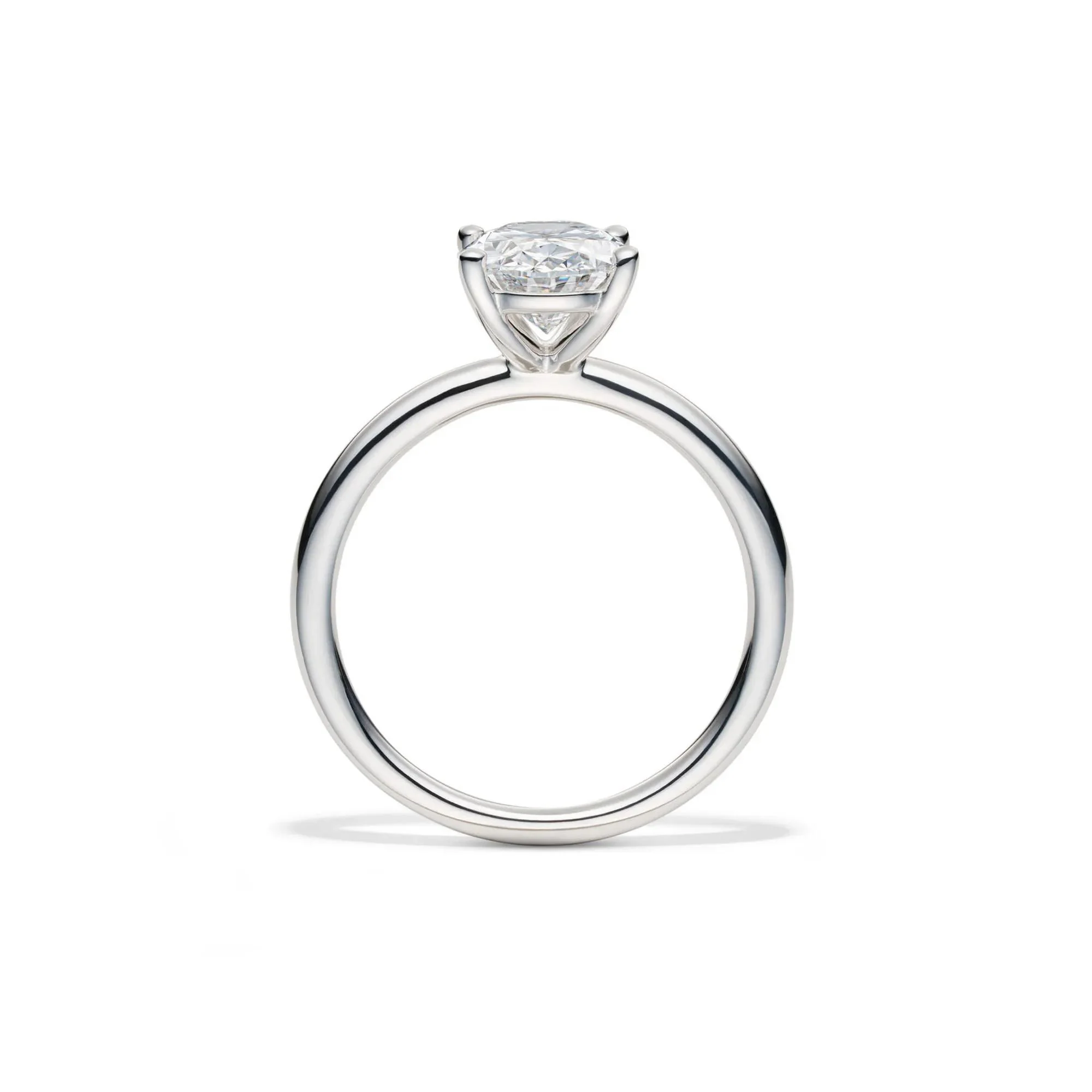 Lab Grown Diamond Oval Solitaire Engagement Ring 14K White Gold (2 CT.) Size 9 2mm - Image 2