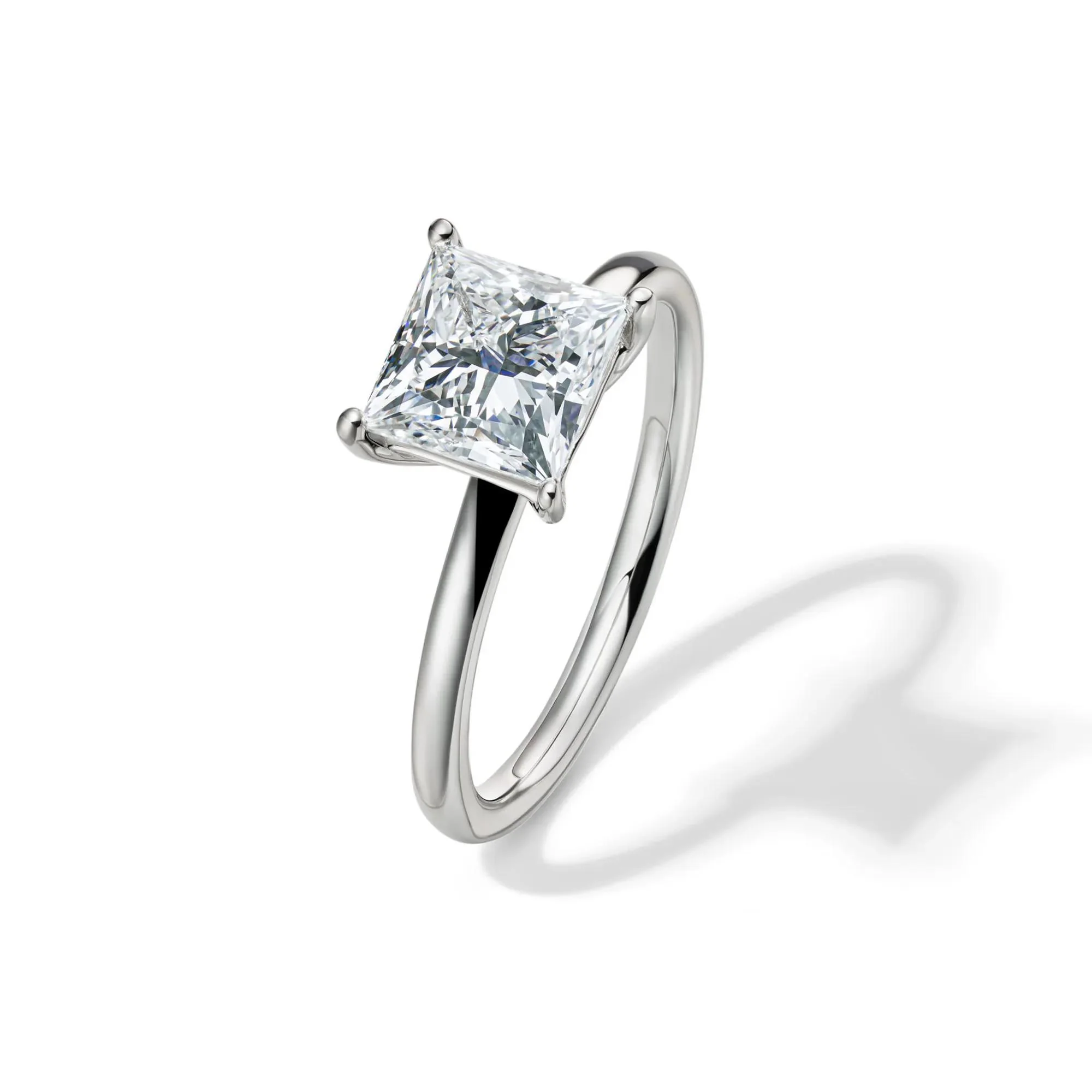 Lab Grown Diamond Princess-Cut Solitaire Engagement Ring 14K White Gold (2 CT.) Size 10 2mm - Image 4