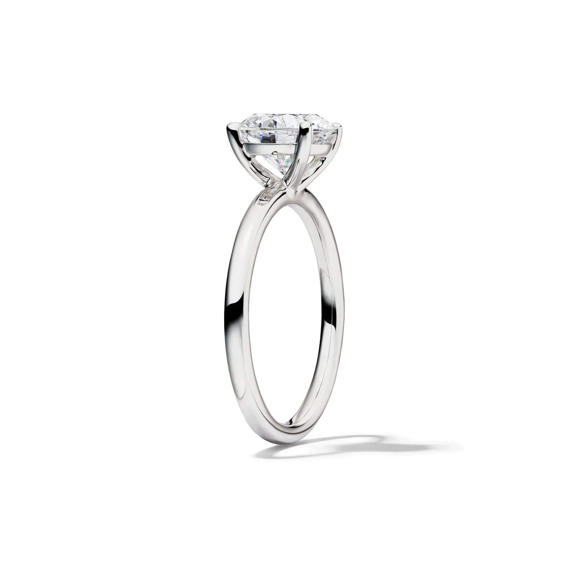 Lab Grown Diamond Round Solitaire Engagement Ring 14K White Gold (2 CT.) Size 10 2mm - Image 3