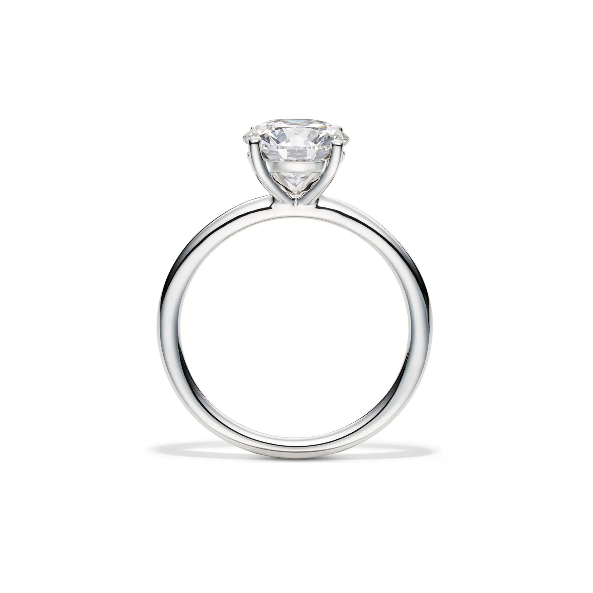 Lab Grown Diamond Round Solitaire Engagement Ring 14K White Gold (2 CT.) Size 6 2mm - Image 2