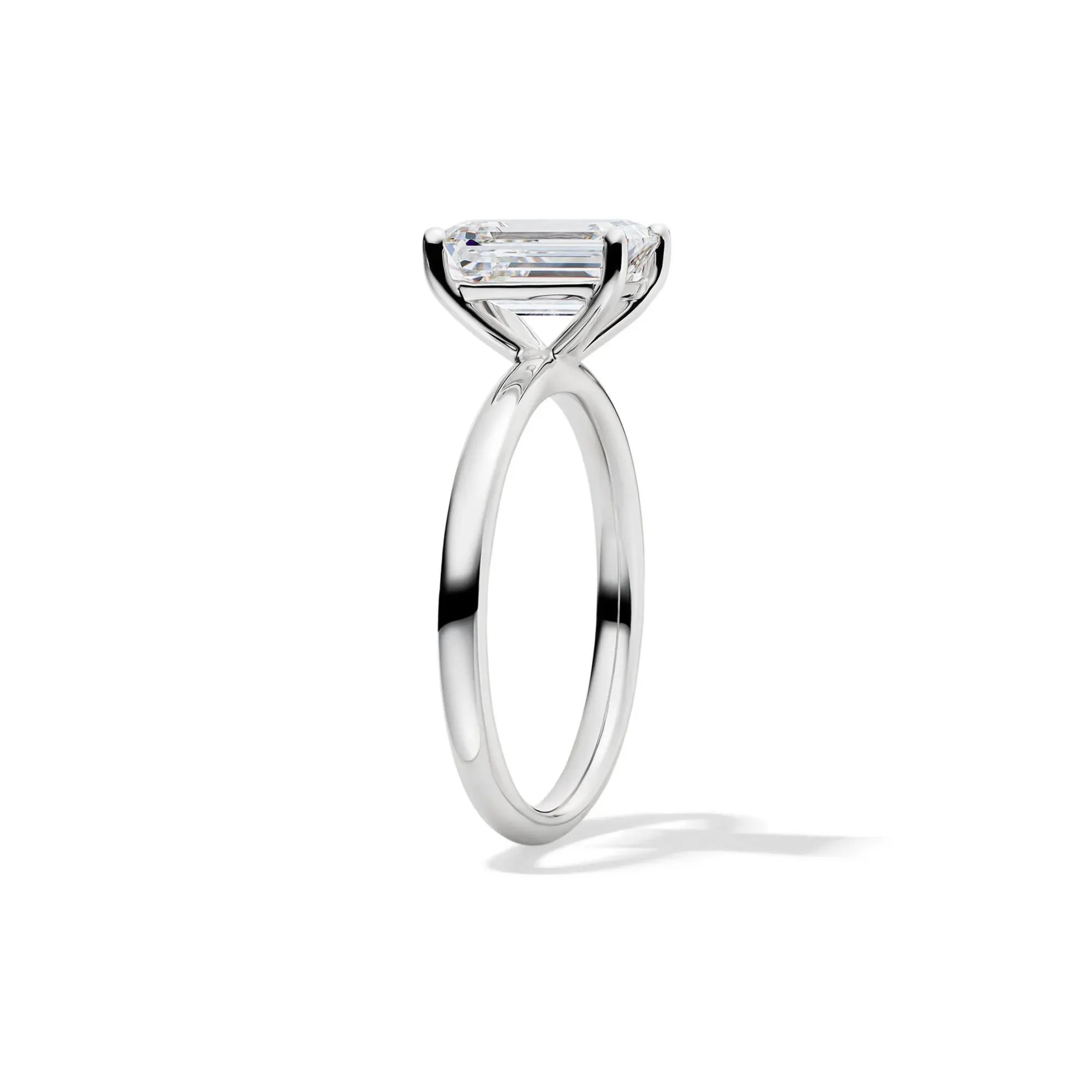 Lab Grown Diamond Emerald-Cut Solitaire 14K White Gold (2 CT.) Ring Size 10.5 2mm - Image 3