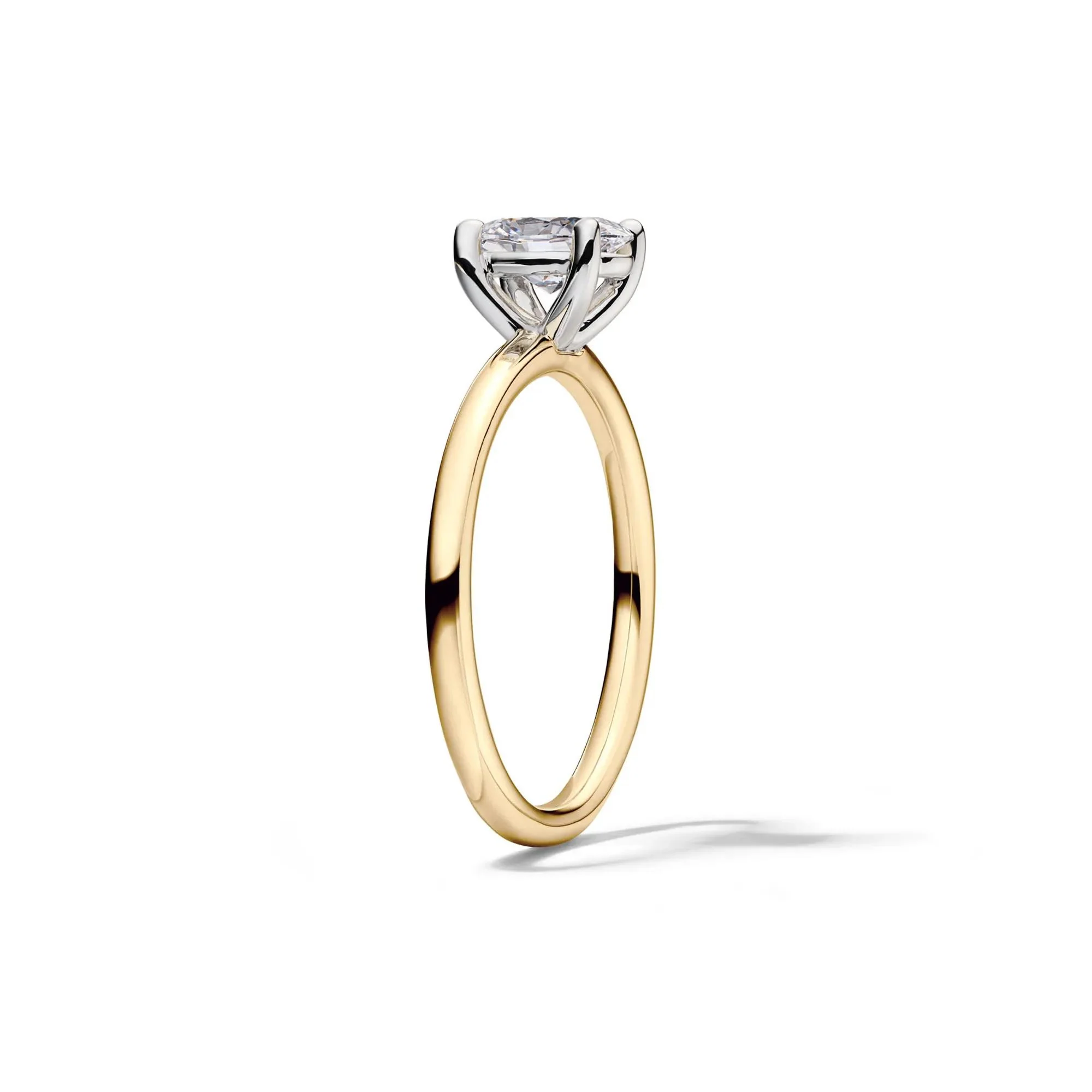 Lab Grown Diamond Solitaire Oval Engagement Ring 14K Yellow Gold (1/2 CT.) Size 4 2mm - Image 3