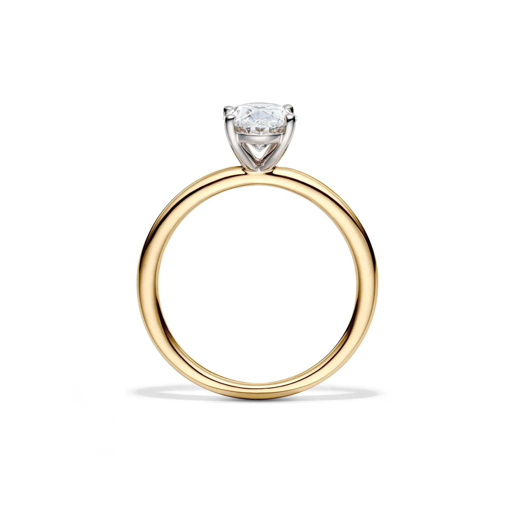 Lab Grown Diamond Solitaire Oval Engagement Ring 14K Yellow Gold (1/2 CT.) Size 7 2mm - Image 2