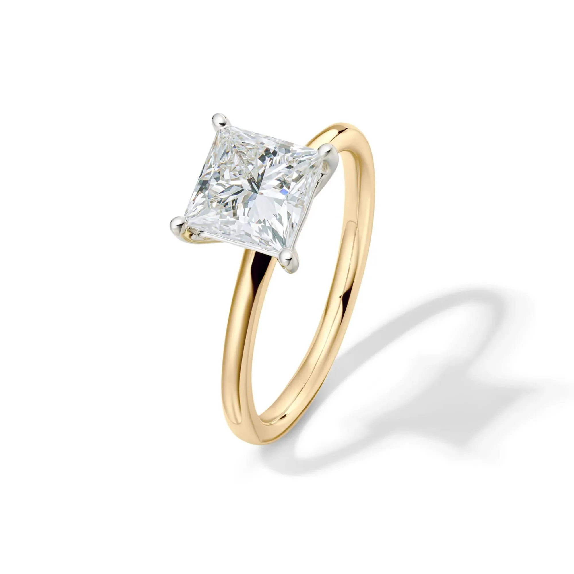 Lab Grown Diamond Princess-Cut Solitaire Engagement Ring 14K Yellow Gold (2 CT.) Size 9.5 2mm - Image 4