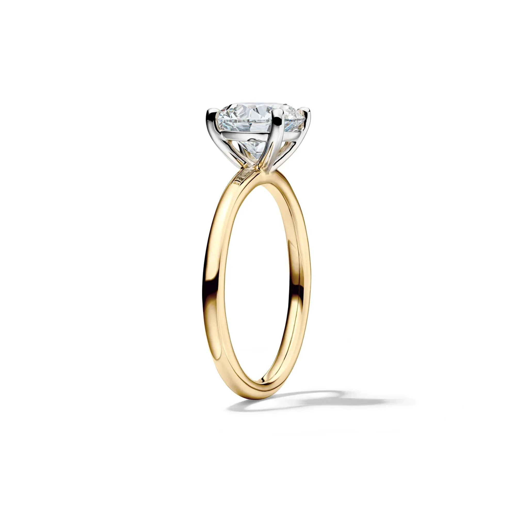 Lab Grown Diamond Round Solitaire Ring 14K Yellow Gold (2 CT.) Size 4 2mm - Image 3