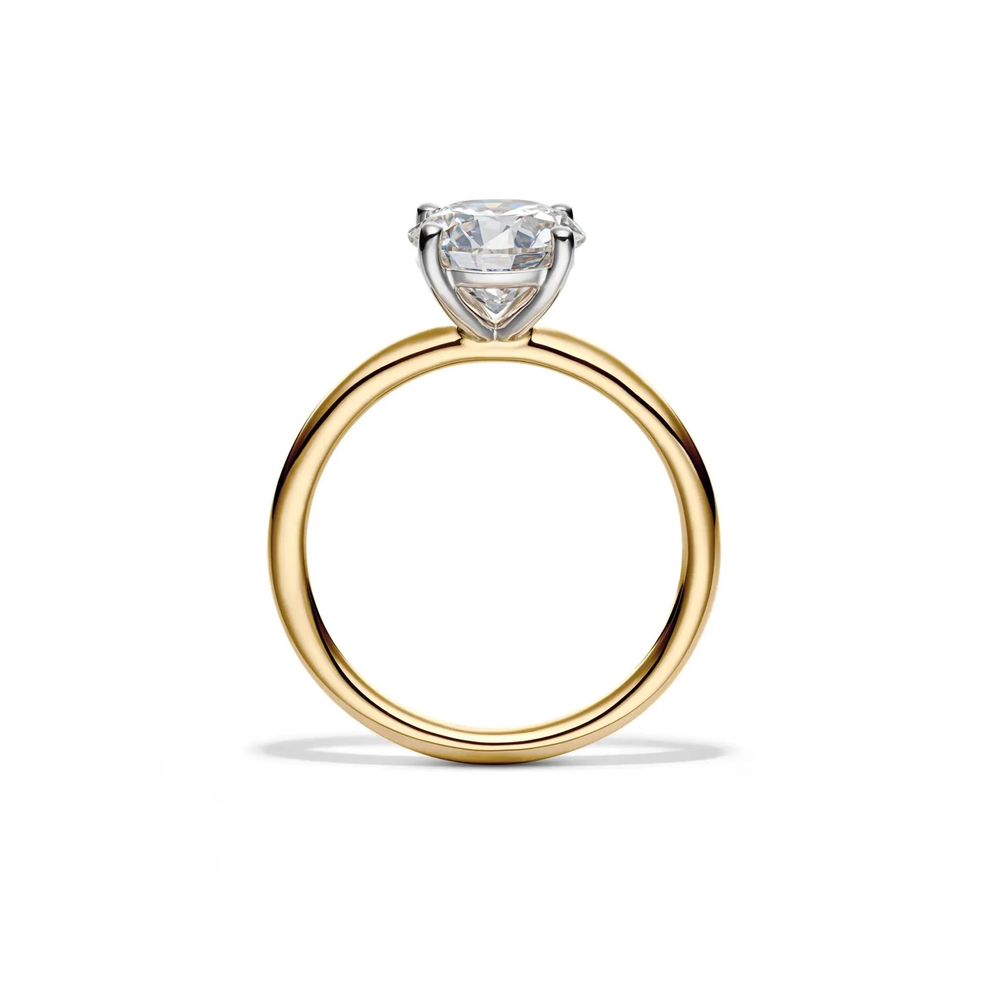 Lab Grown Diamond Round Solitaire Ring 14K Yellow Gold (2 CT.) Size 8.5 2mm - Image 2