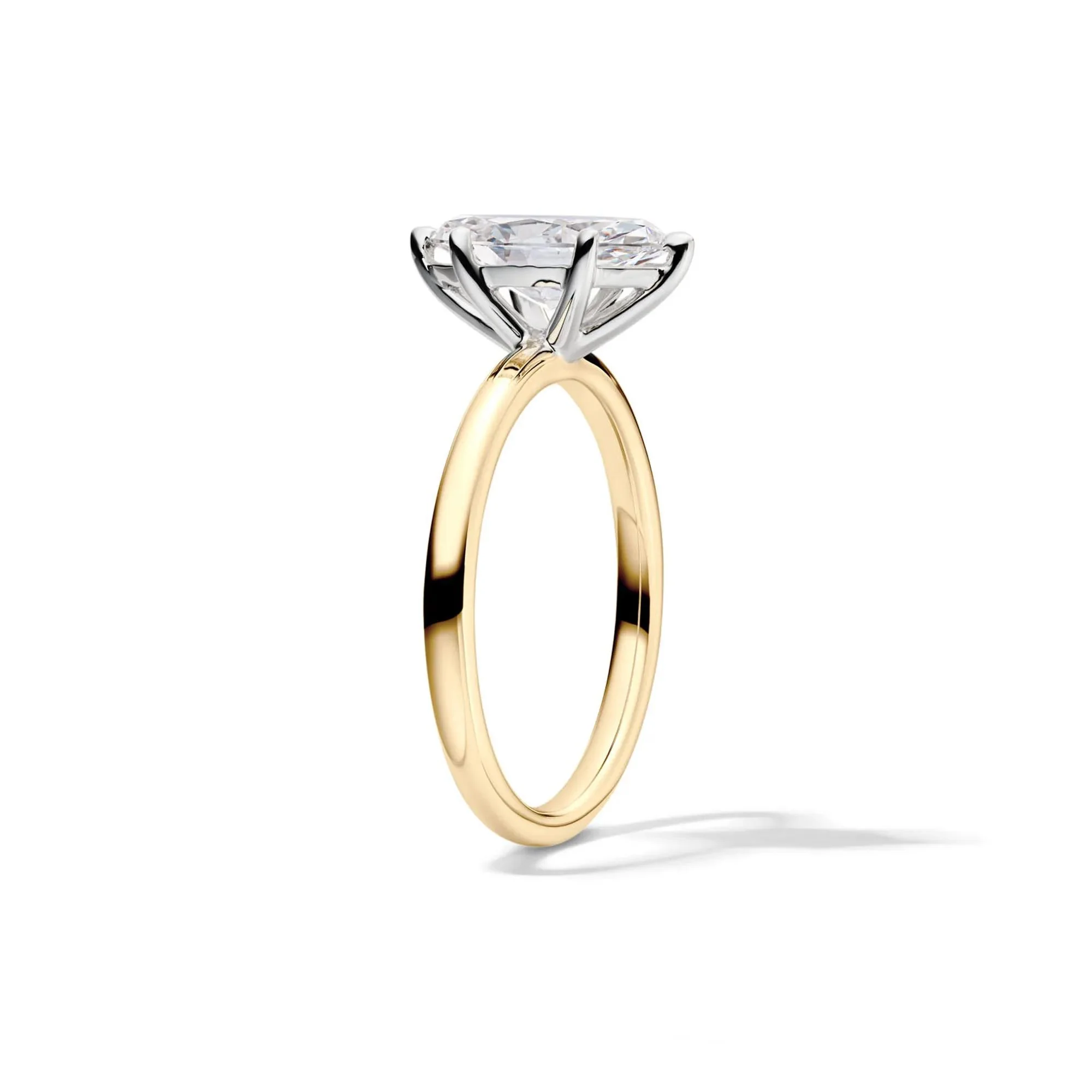 Lab Grown Diamond Solitaire Marquise Engagement Ring 14K Yellow Gold (1/2 CT.) Size 5.5 2mm - Image 3