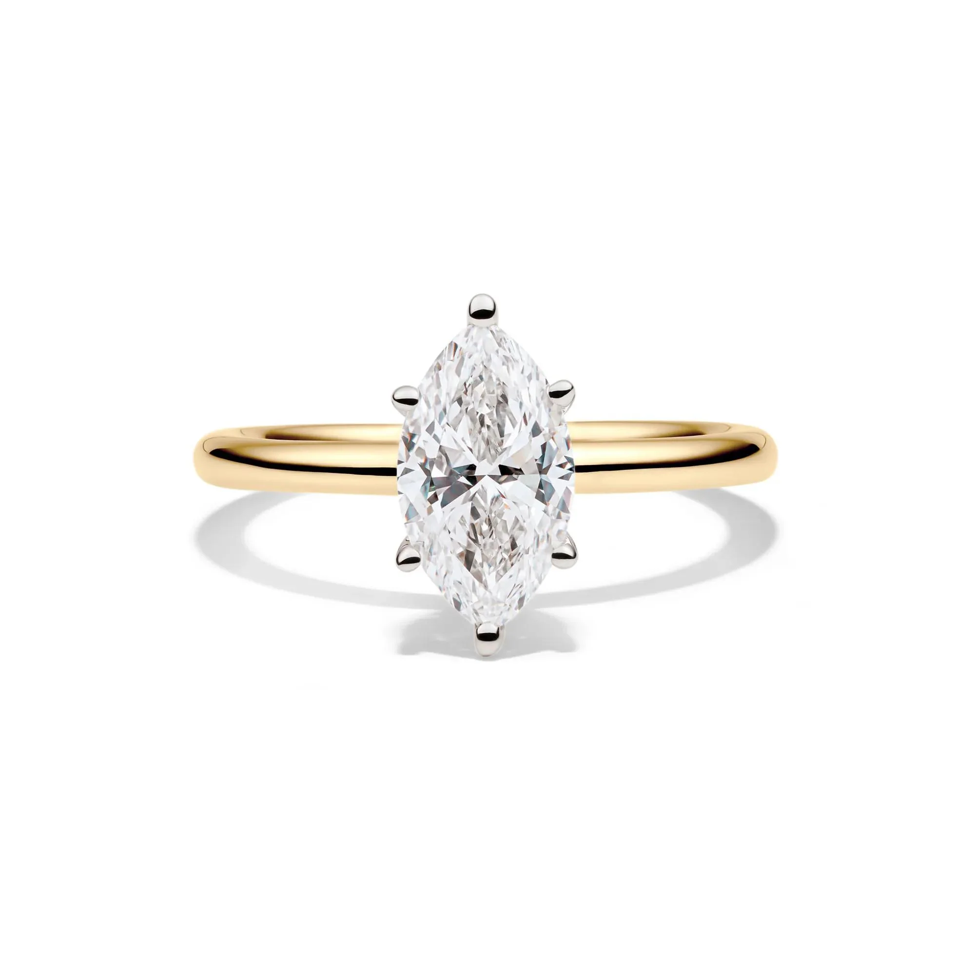 Lab Grown Diamond Solitaire Marquise Engagement Ring 14K Yellow Gold (1/2 CT.) Size 9 2mm