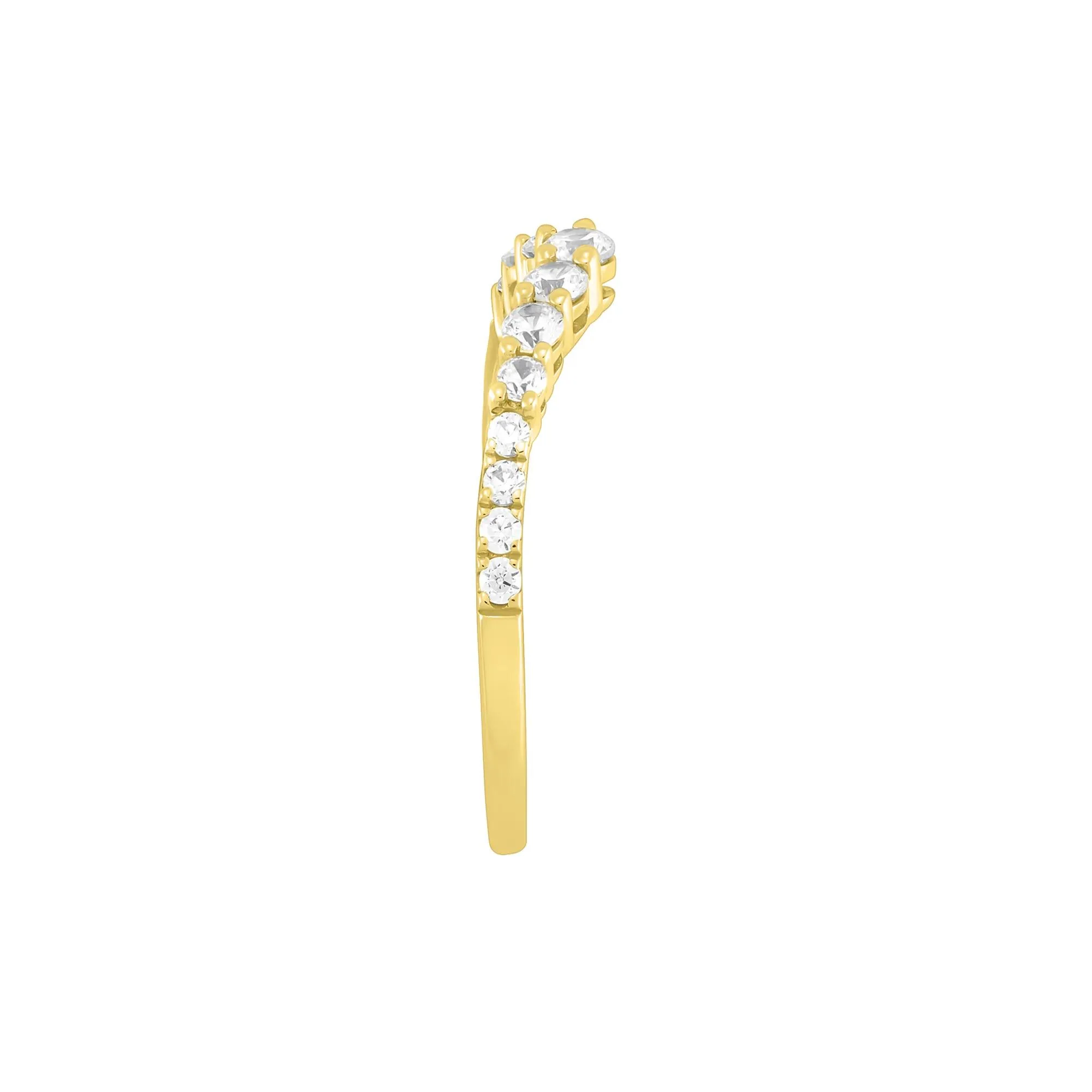 1/2 CT. Tw. Lab Grown Diamond Contour Band Ring 14K Yellow Gold Round Brilliant Cut Size 6 1mm - Image 2