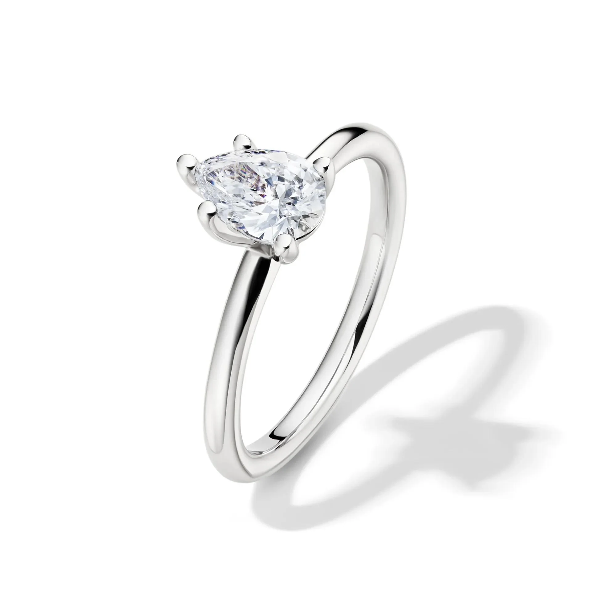 Lab Grown Diamond Pear-Shaped Solitaire Engagement Ring 14K White Gold (3/4 CT.) Size 6 2mm - Image 4