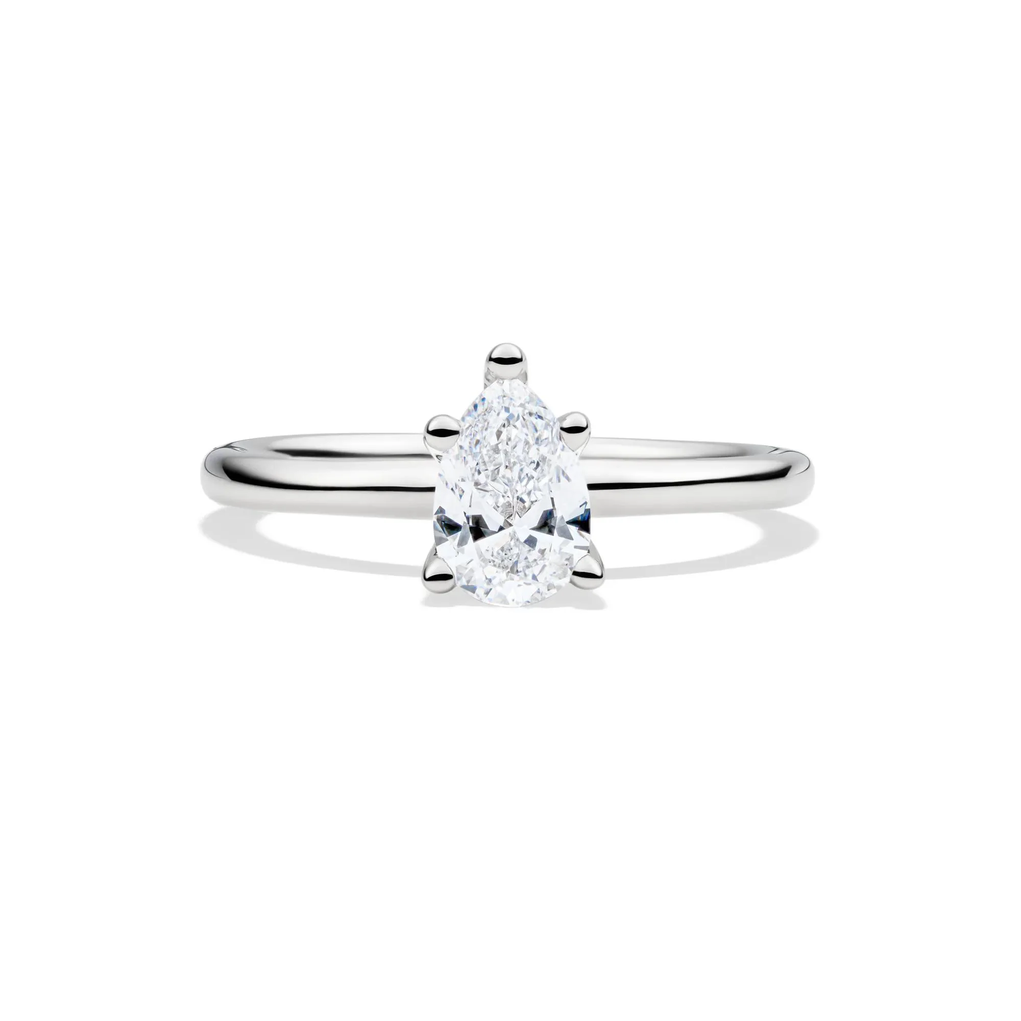 Lab Grown Diamond Pear-Shaped Solitaire Engagement Ring 14K White Gold (3/4 CT.) Size 7.5 2mm