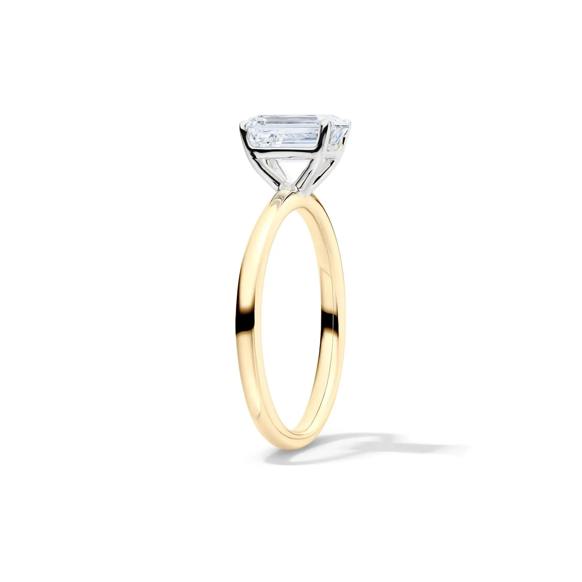 Lab Grown Diamond Emerald-Cut Solitaire Ring 14K Yellow Gold (1/2 CT.) Size 10 2mm - Image 3