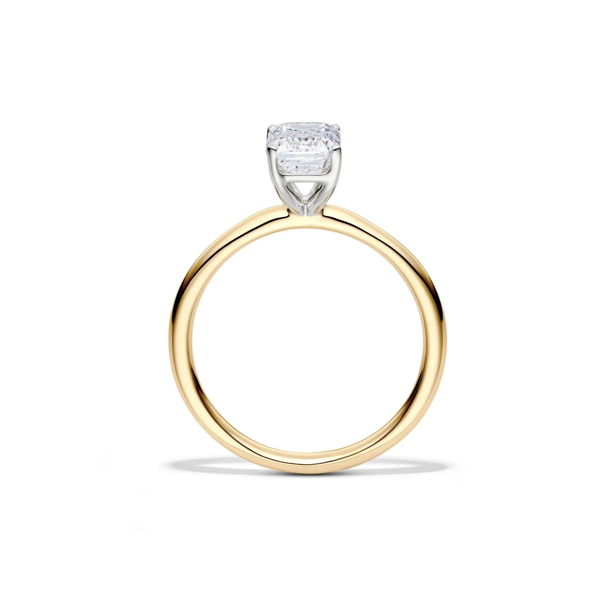 Lab Grown Diamond Emerald-Cut Solitaire Ring 14K Yellow Gold (1/2 CT.) Size 4.5 2mm - Image 2