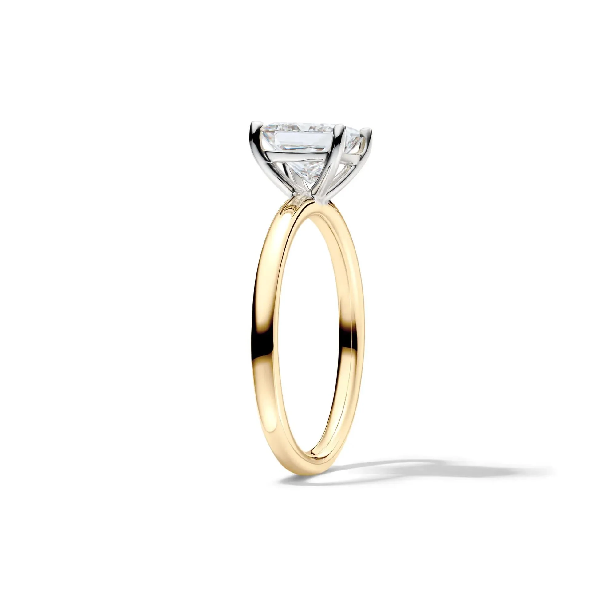 Lab Grown Diamond Princess-Cut Solitaire Engagement Ring 14K Yellow Gold (1/2 CT.) Size 8.5 2mm - Image 3
