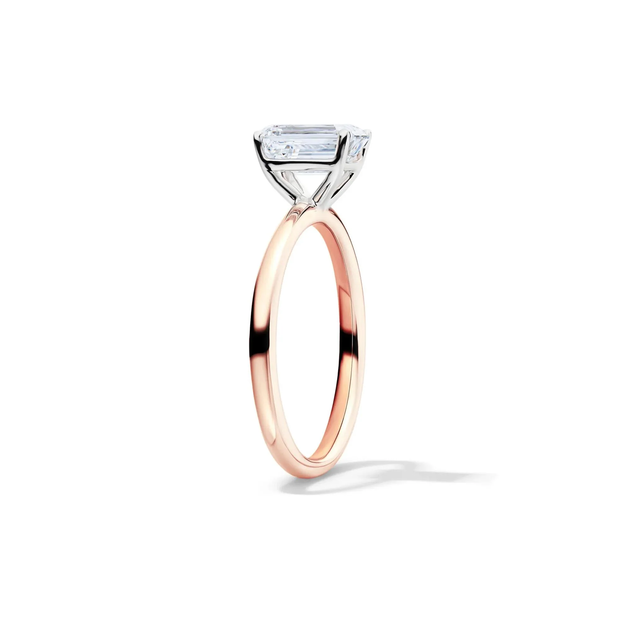 Lab Grown Diamond Emerald-Cut Solitaire Ring 14K Rose Gold (1/2 CT.) Size 10 2mm - Image 3