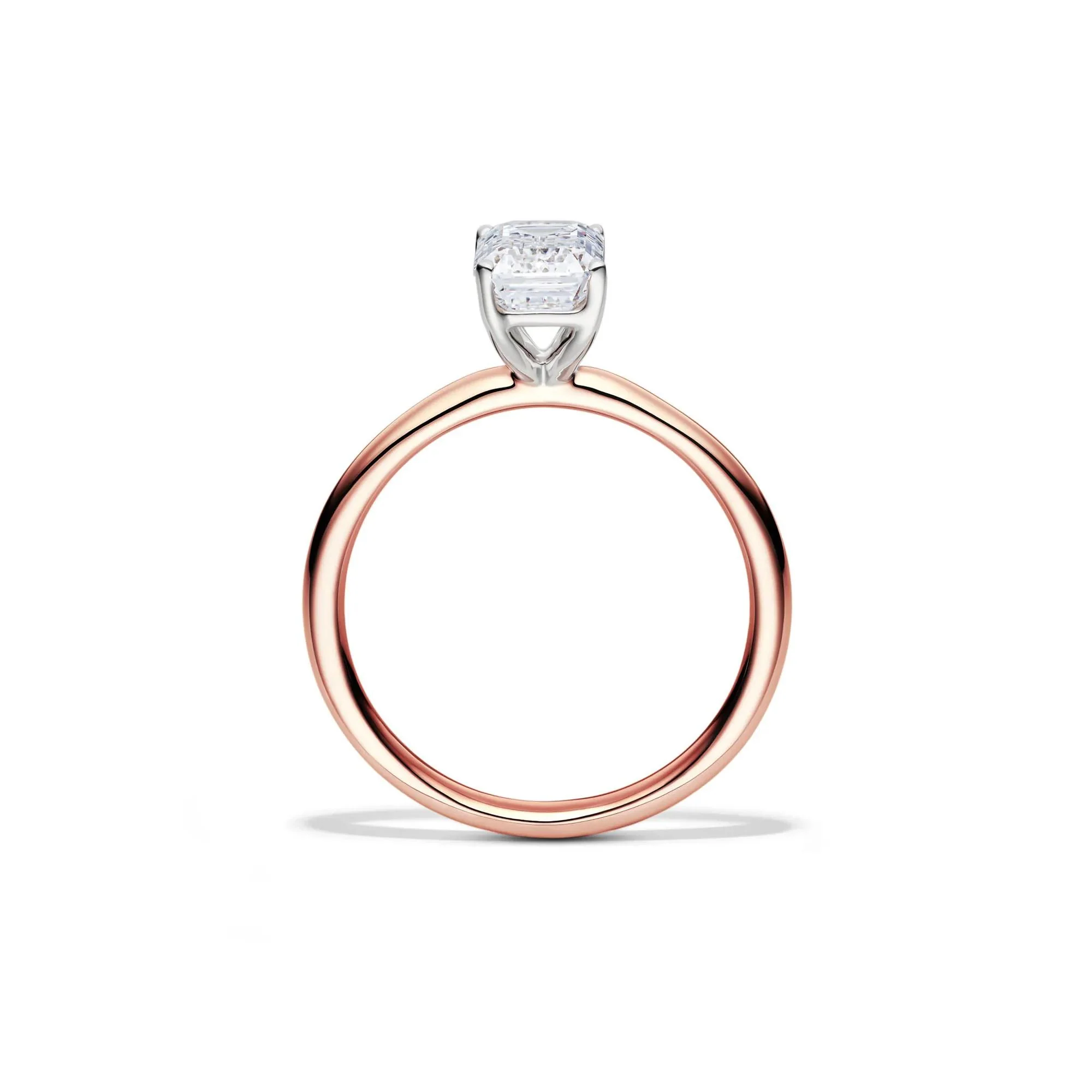 Lab Grown Diamond Emerald-Cut Solitaire Ring 14K Rose Gold (1/2 CT.) Size 6.5 2mm - Image 2