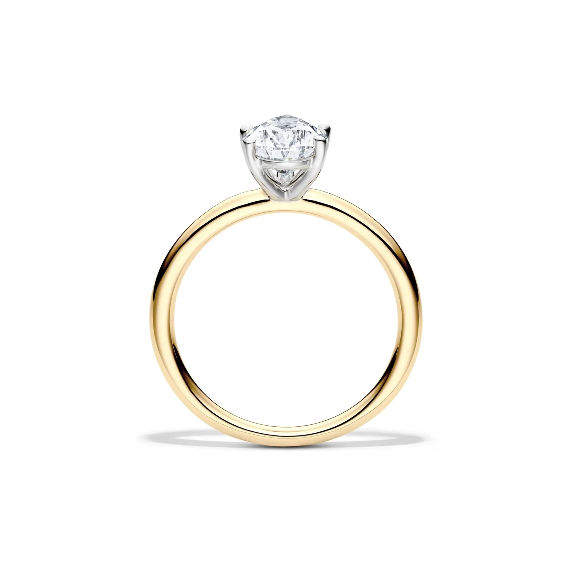 Lab Grown Diamond Pear-Shaped Solitaire Engagement Ring 14K Yellow Gold (1/2 CT.) Size 7 2mm - Image 2