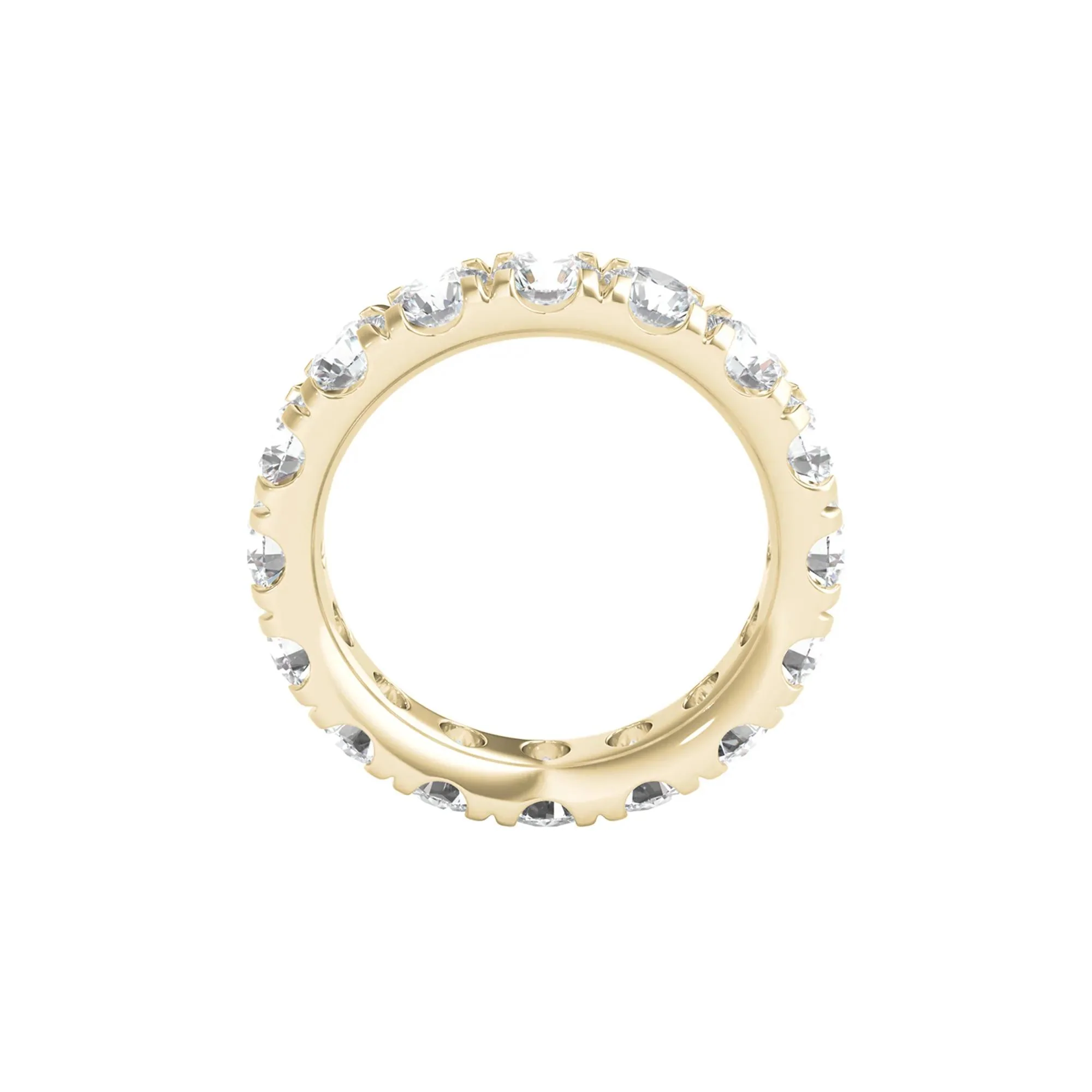 5 CT. Tw. Lab Grown Diamond Comfort Fit Eternity Band Ring 14K Yellow Gold Round Brilliant Cut Size 6 2mm - Image 2