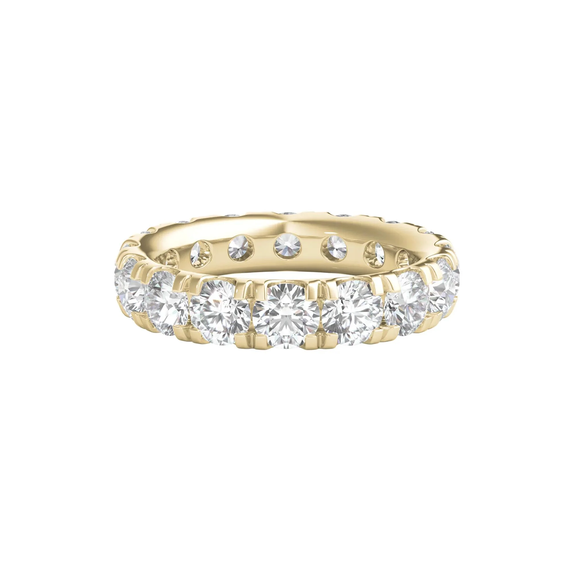 5 CT. Tw. Lab Grown Diamond Comfort Fit Eternity Band Ring 14K Yellow Gold Round Brilliant Cut Size 8 2mm
