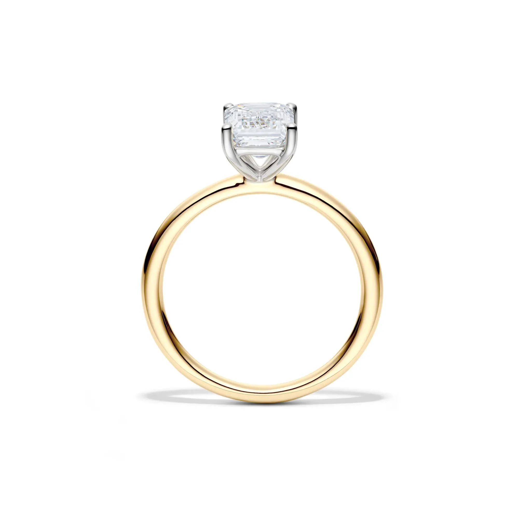 Lab Grown Diamond Emerald-Cut Solitaire Ring 14K Yellow Gold (2 CT.) Size 10 2mm - Image 2