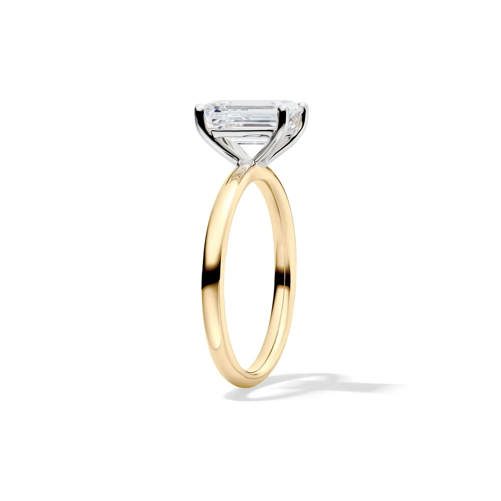 Lab Grown Diamond Emerald-Cut Solitaire Ring 14K Yellow Gold (2 CT.) Size 7.5 2mm - Image 3