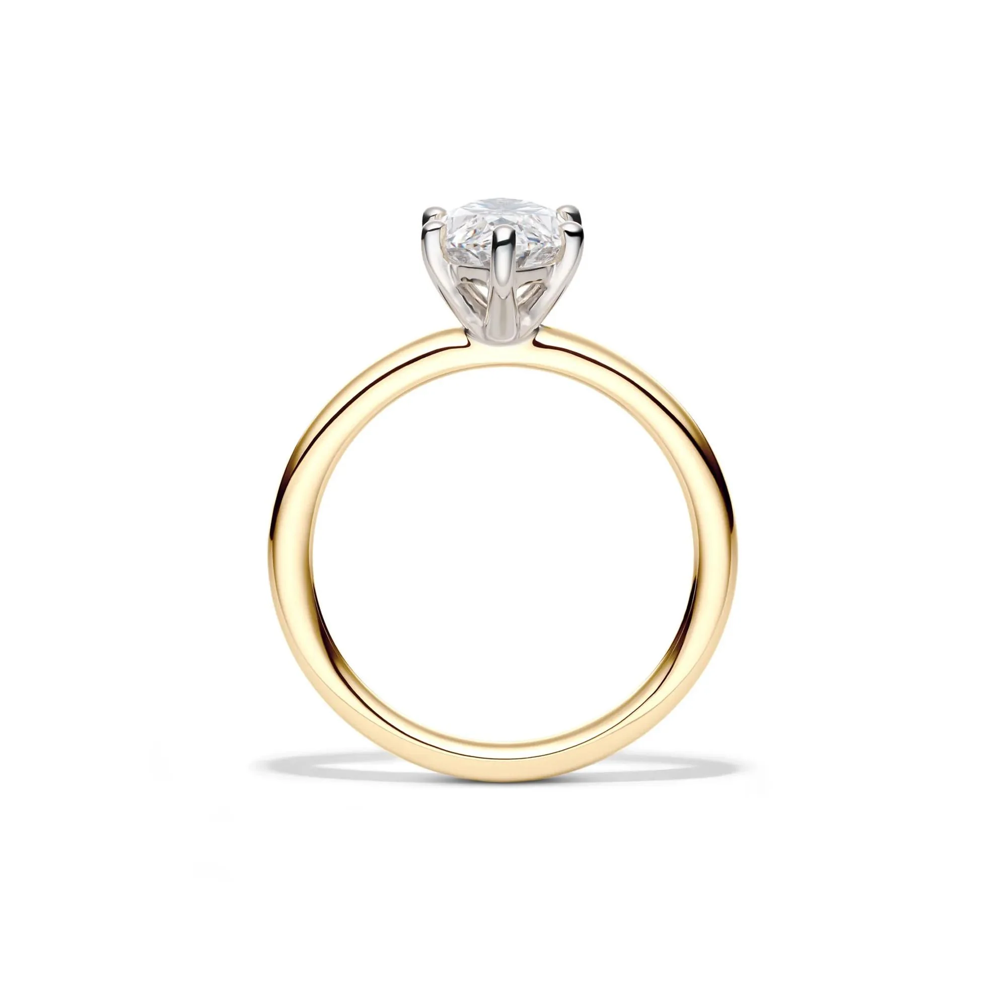 Lab Grown Diamond Solitaire Marquise Engagement Ring 14K Yellow Gold (2 CT.) Size 7 2mm - Image 2
