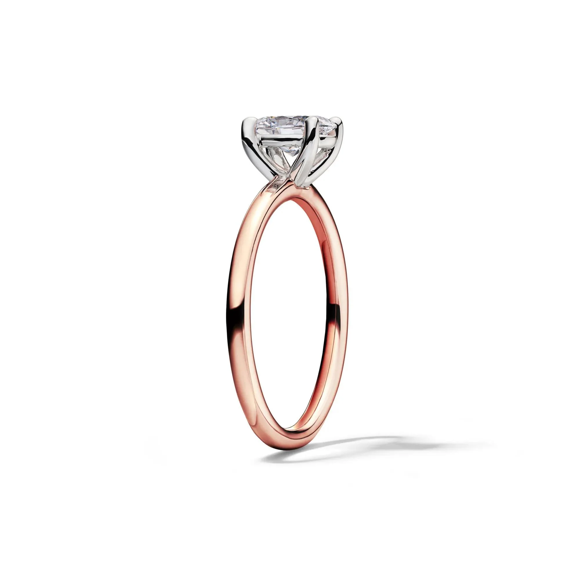 Lab Grown Diamond Solitaire Oval Engagement Ring 14K Rose Gold (1/2 CT.) Size 4.5 2mm - Image 3
