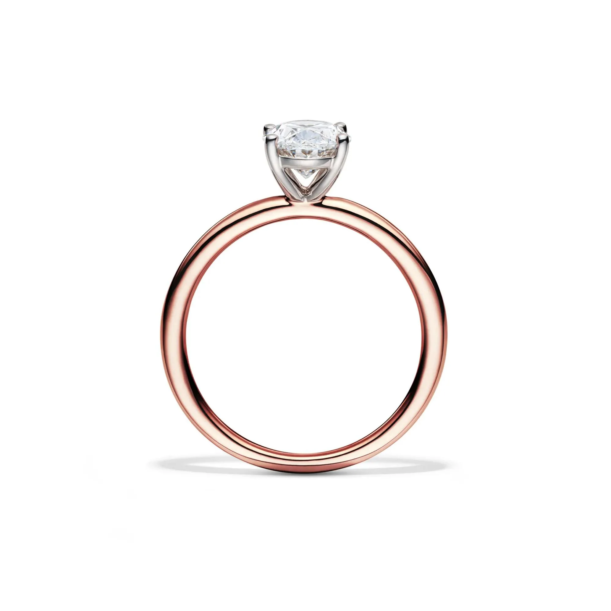 Lab Grown Diamond Solitaire Oval Engagement Ring 14K Rose Gold (1/2 CT.) Size 5.5 2mm - Image 2