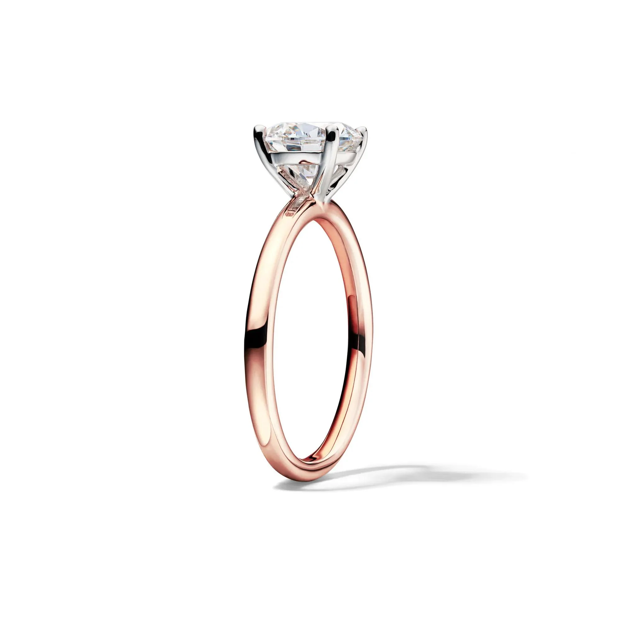 Lab Grown Diamond Solitaire Round Engagement Ring 14K Rose Gold (1/2 CT.) Size 8 2mm - Image 3