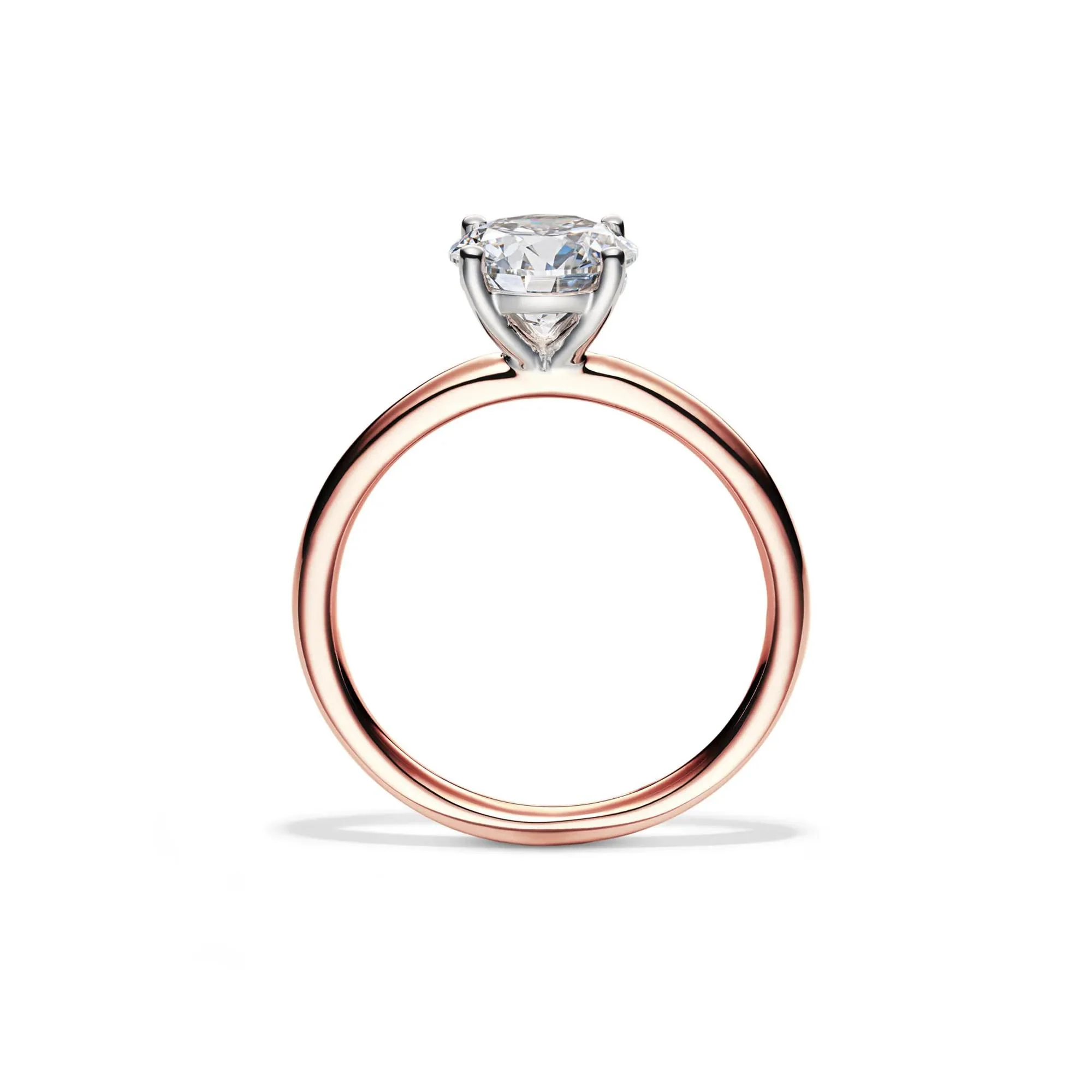 Lab Grown Diamond Solitaire Round Engagement Ring 14K Rose Gold (1/2 CT.) Size 8.5 2mm - Image 2