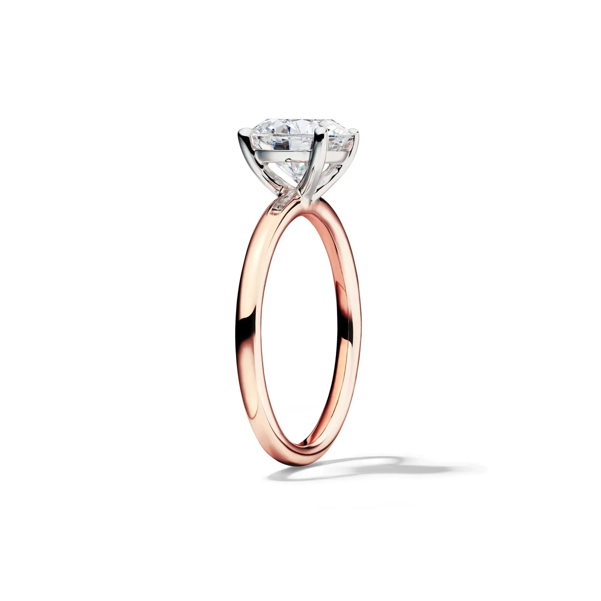 Lab Grown Diamond Round Solitaire Ring 14K Rose Gold (2 CT.) Size 10 2mm - Image 3
