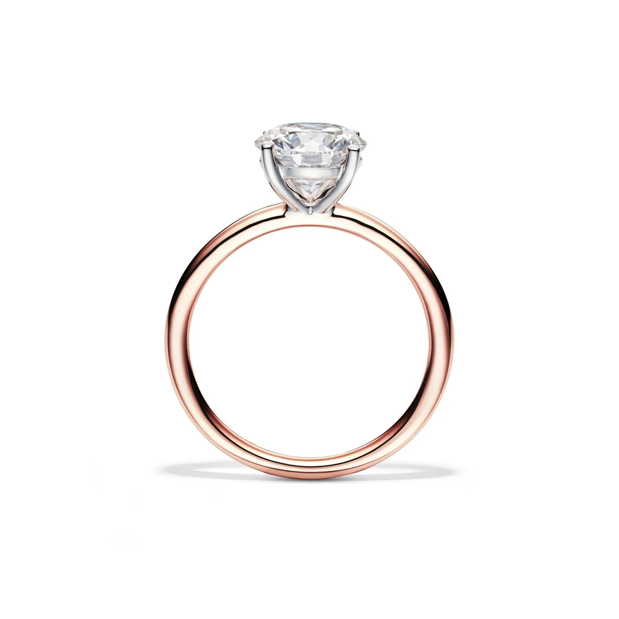 Lab Grown Diamond Round Solitaire Ring 14K Rose Gold (2 CT.) Size 9 2mm - Image 2
